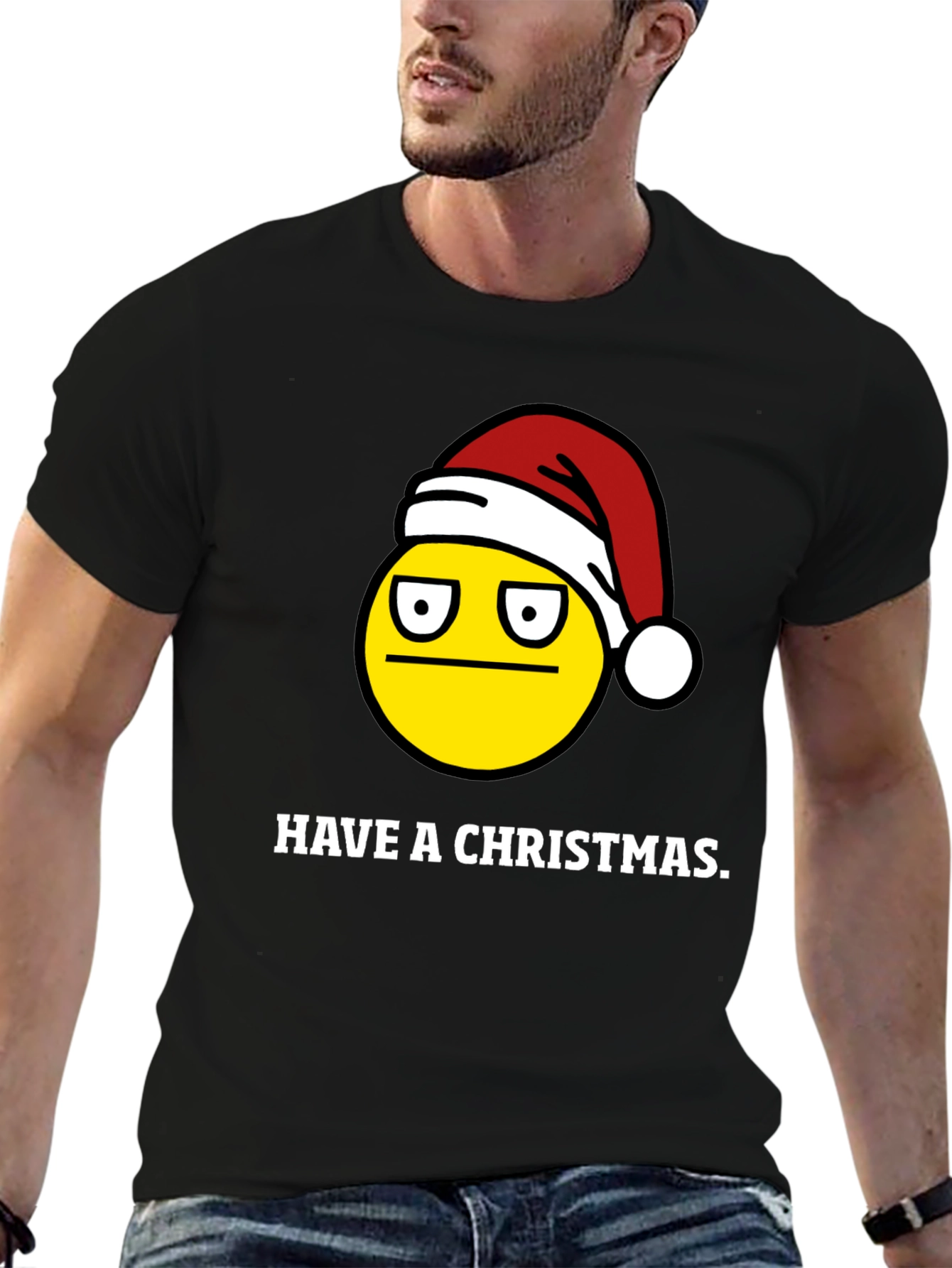 Grumpy Christmas Emoji T-Shirt - Holiday Humor