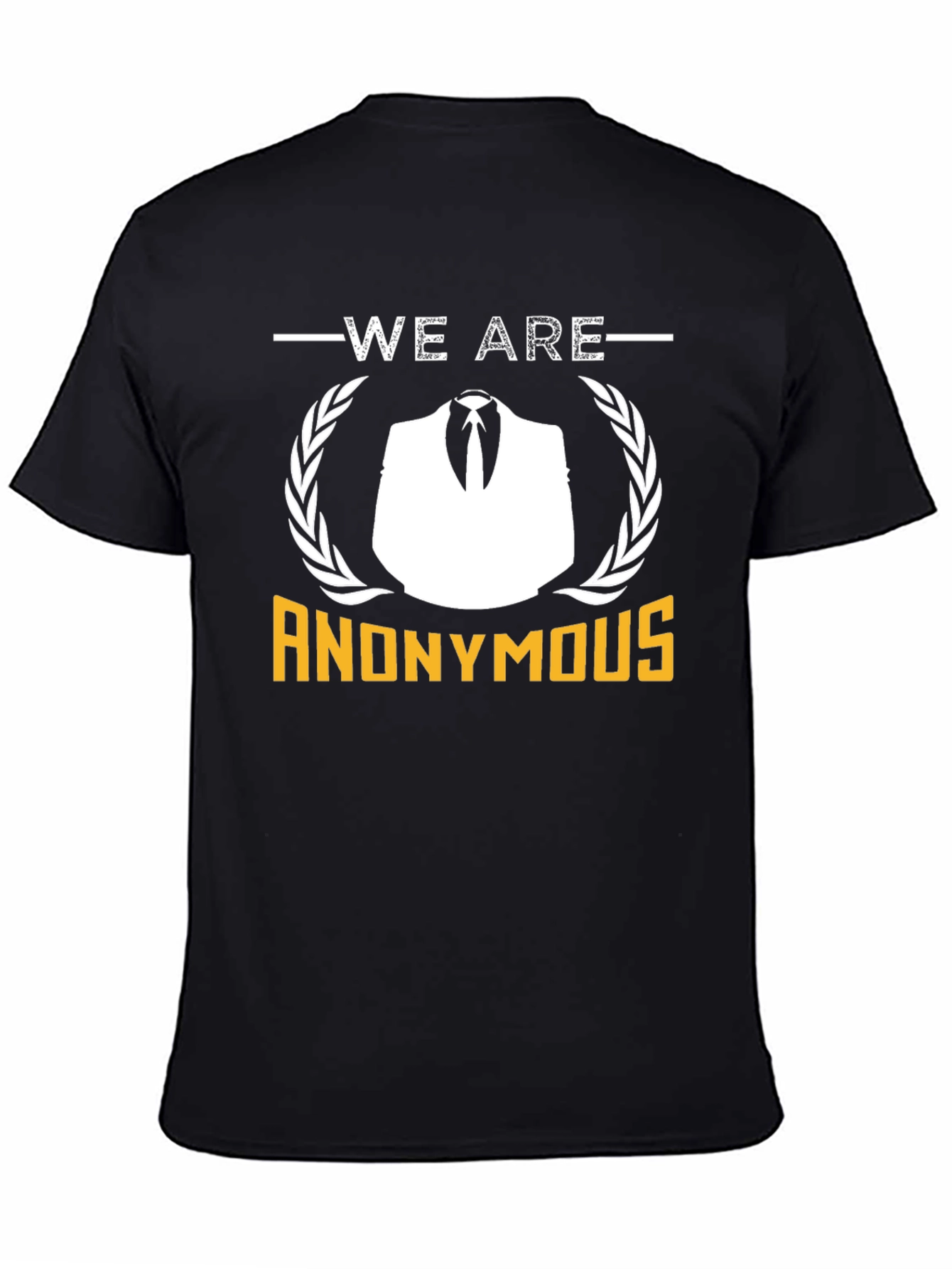 Anonymous Graphic T-Shirt - Black Crew Neck Tee