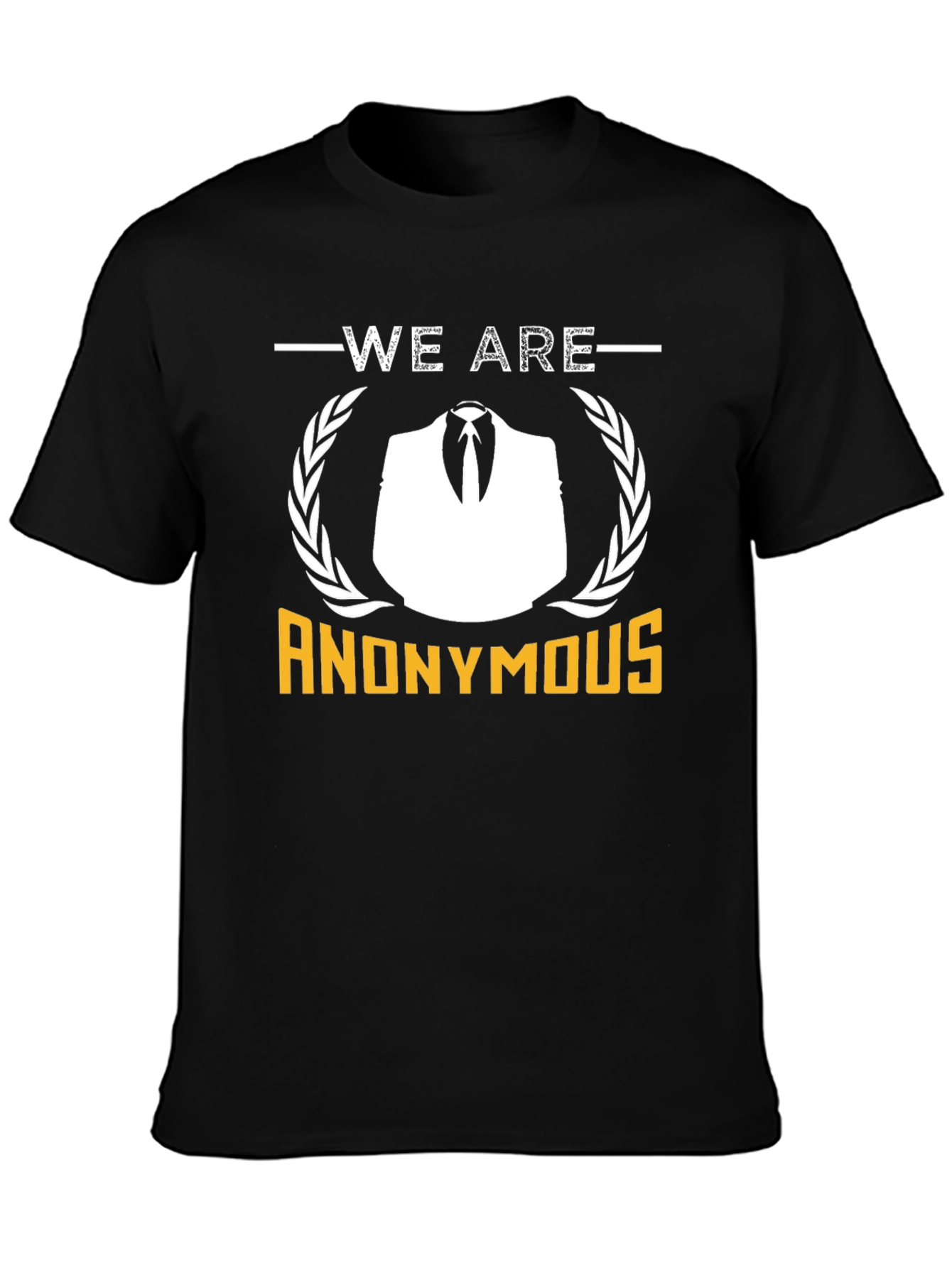 Anonymous Graphic T-Shirt - Black Crew Neck Tee