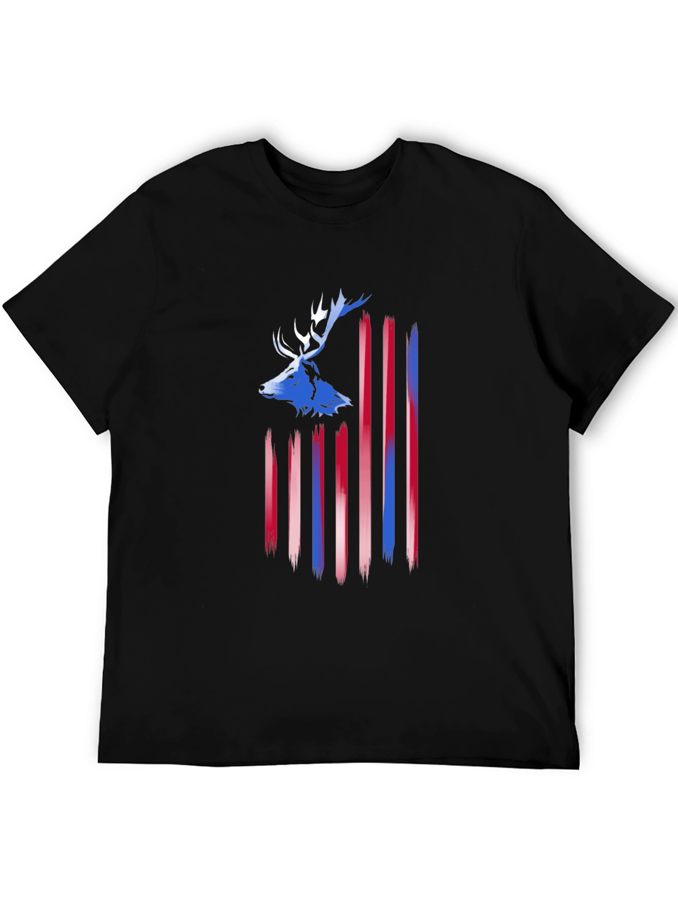 Deer American Flag Mens T-Shirt