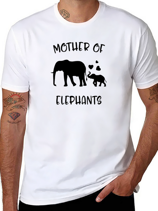 Mother of Elephants Graphic Tee - Black Cotton Shirt