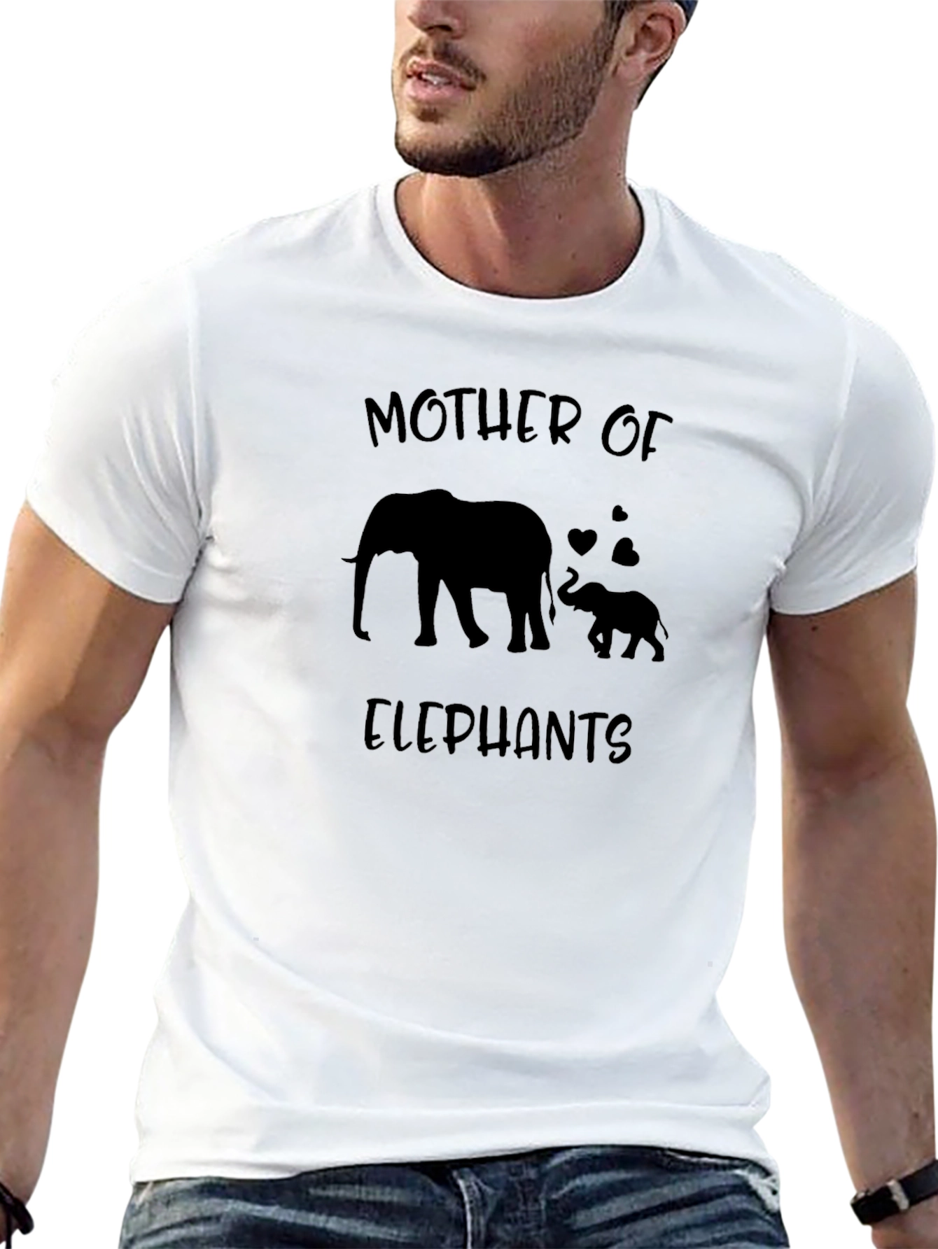 Mother of Elephants Graphic Tee - Black Cotton Shirt