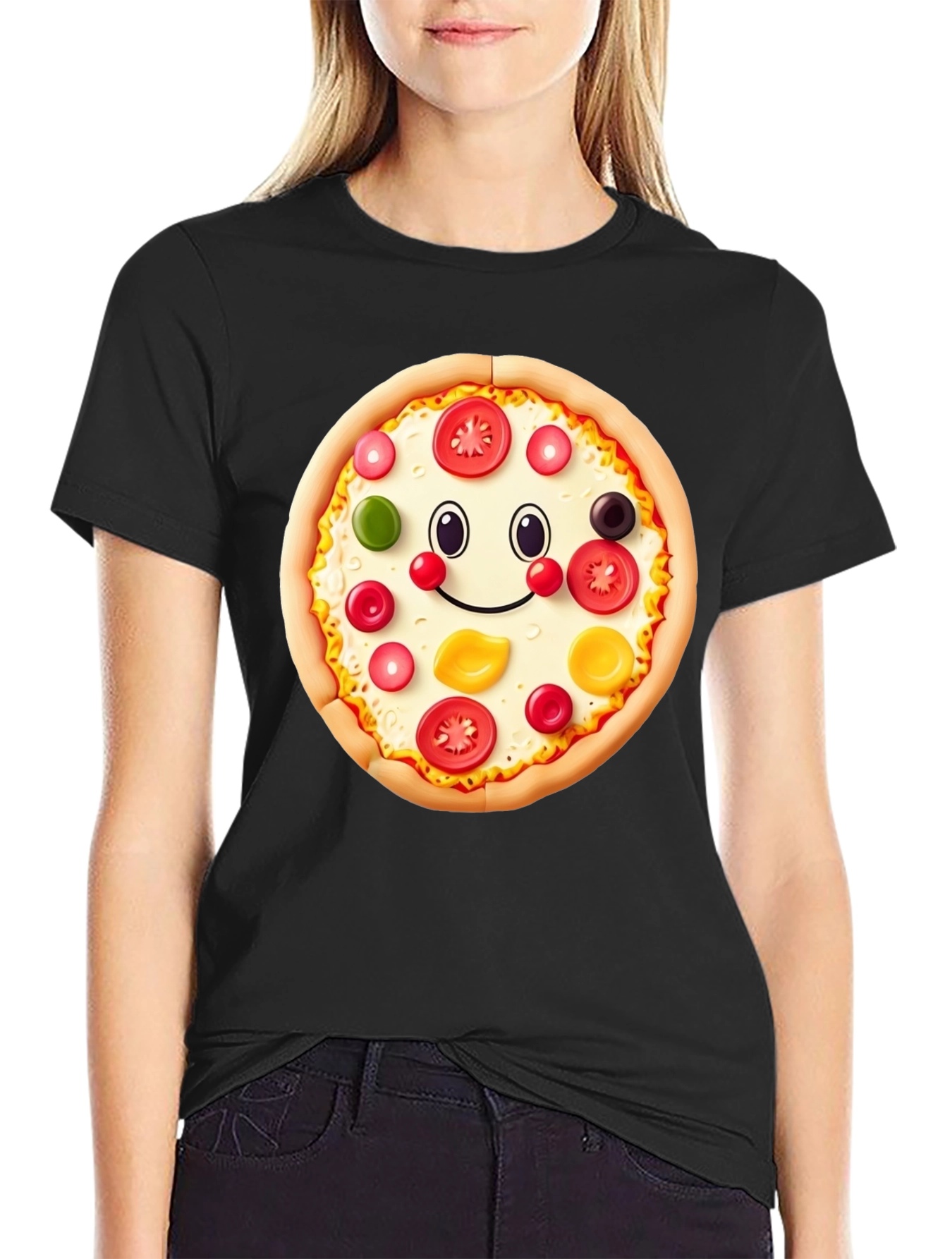 Pizza Smile Graphic T-Shirt - Fun & Unique Design