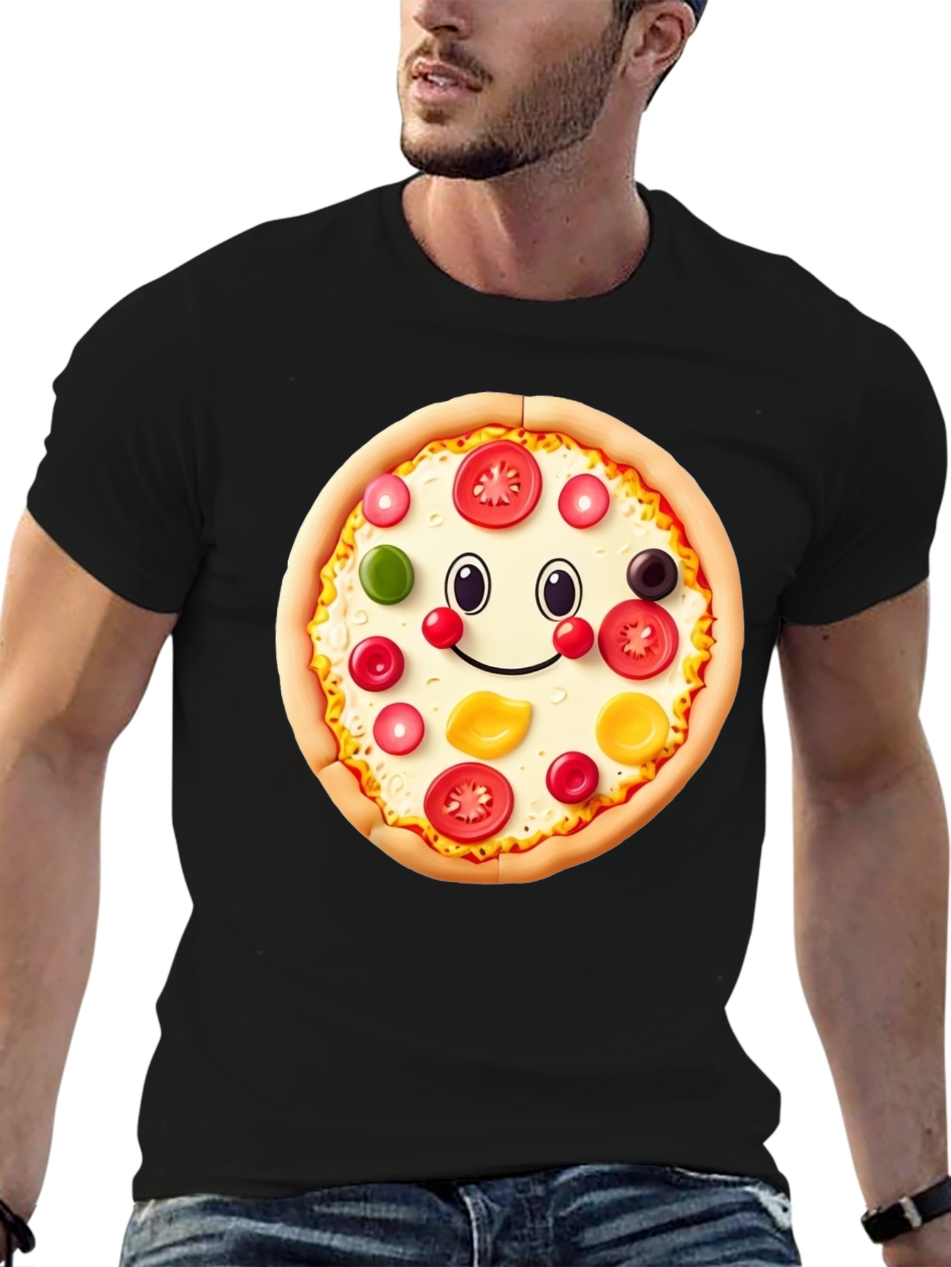 Pizza Smile Graphic T-Shirt - Fun & Unique Design