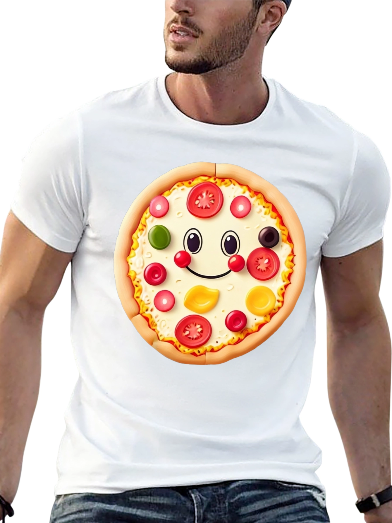 Pizza Smile Graphic T-Shirt - Fun & Unique Design