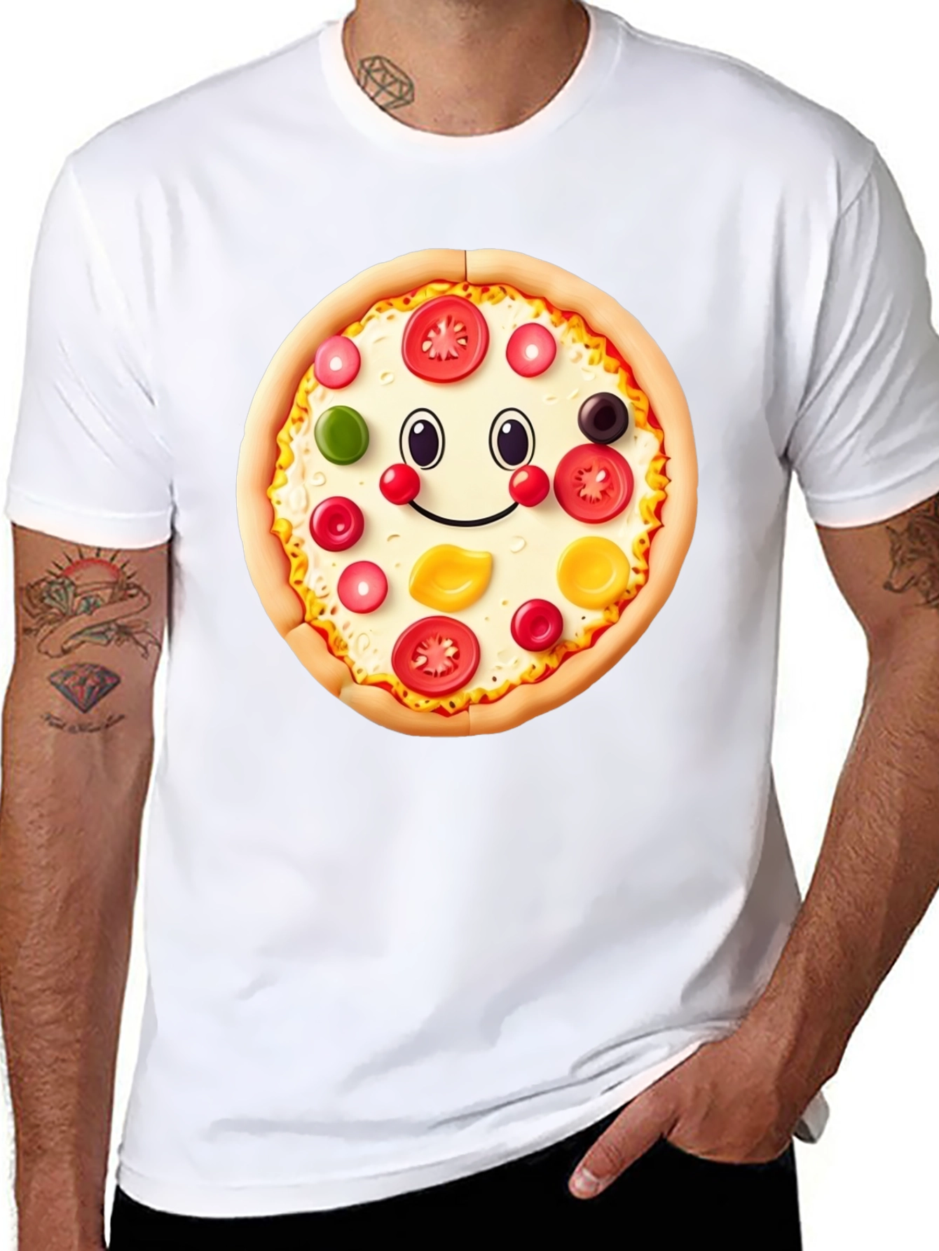 Pizza Smile Graphic T-Shirt - Fun & Unique Design