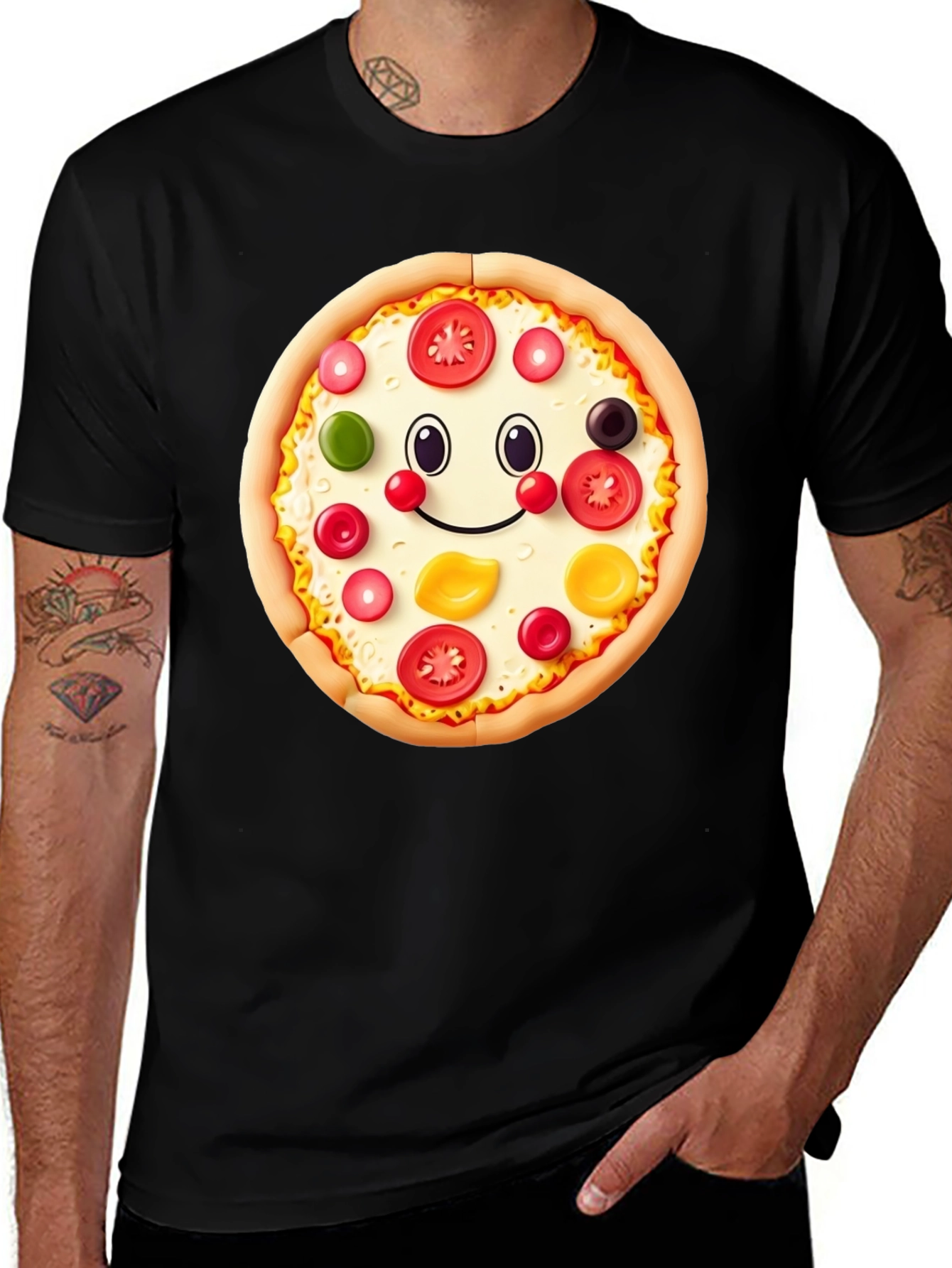 Pizza Smile Graphic T-Shirt - Fun & Unique Design