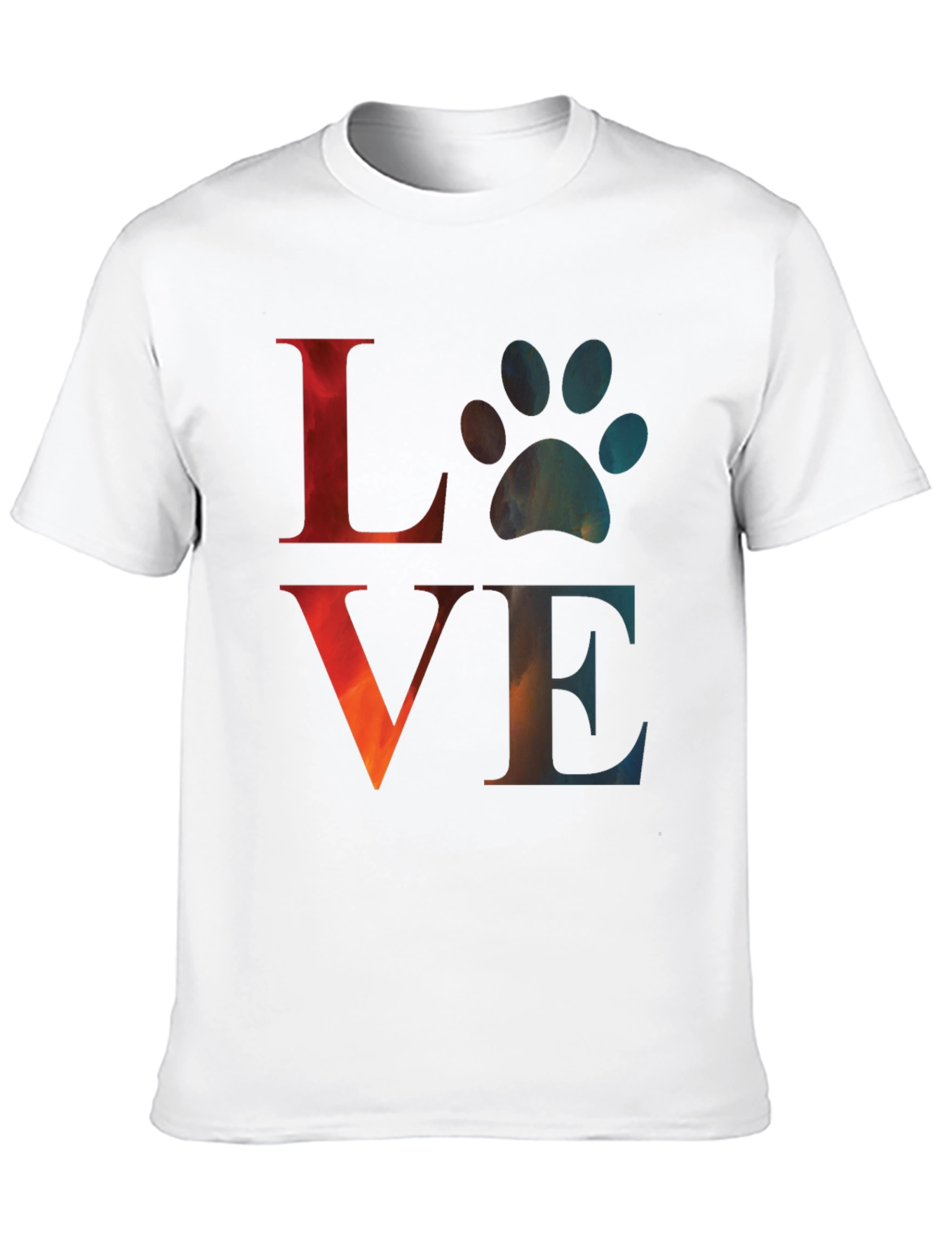 Love Paw Print Graphic Tee - Casual Comfort