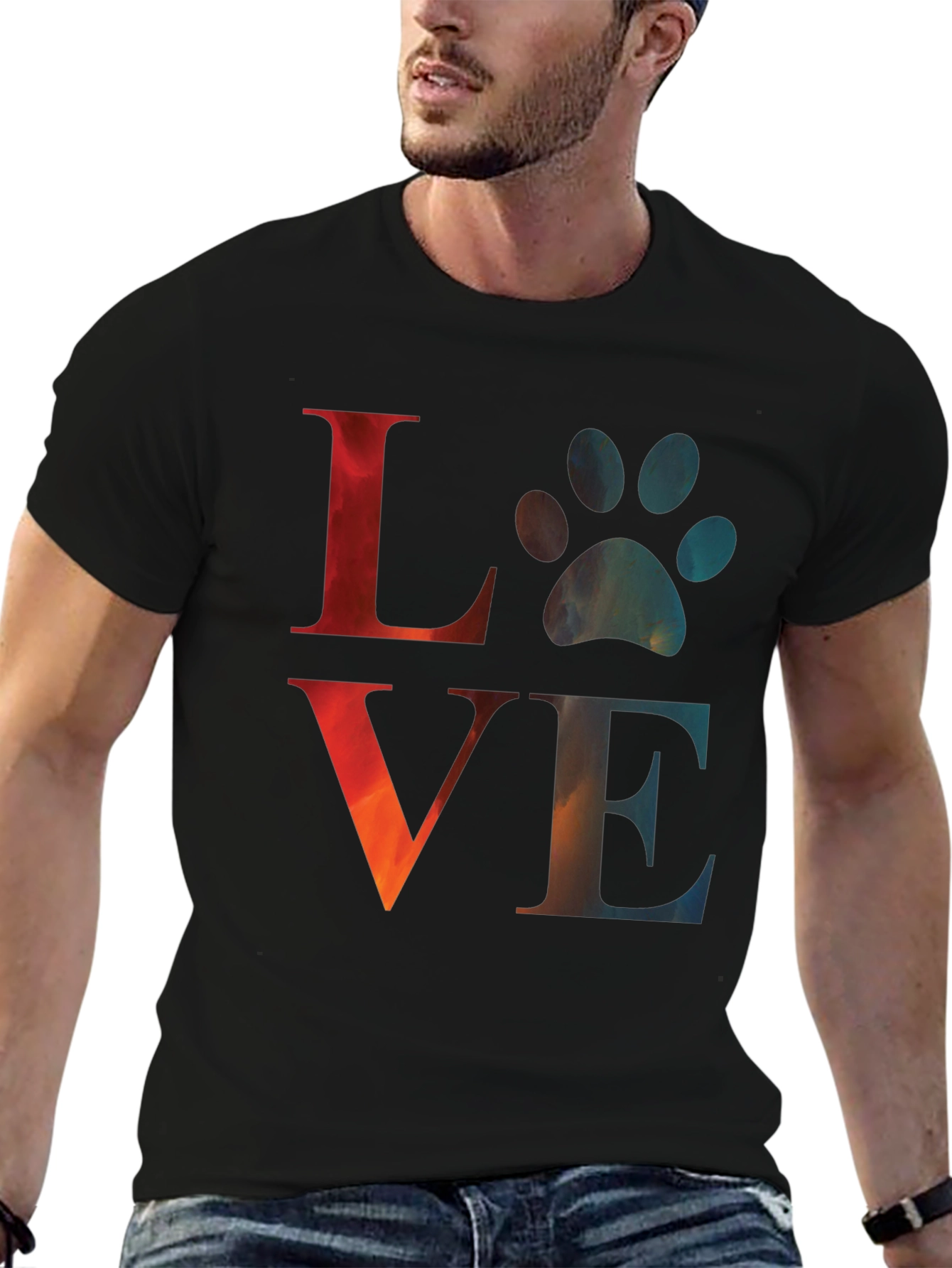 Love Paw Print Graphic Tee - Casual Comfort