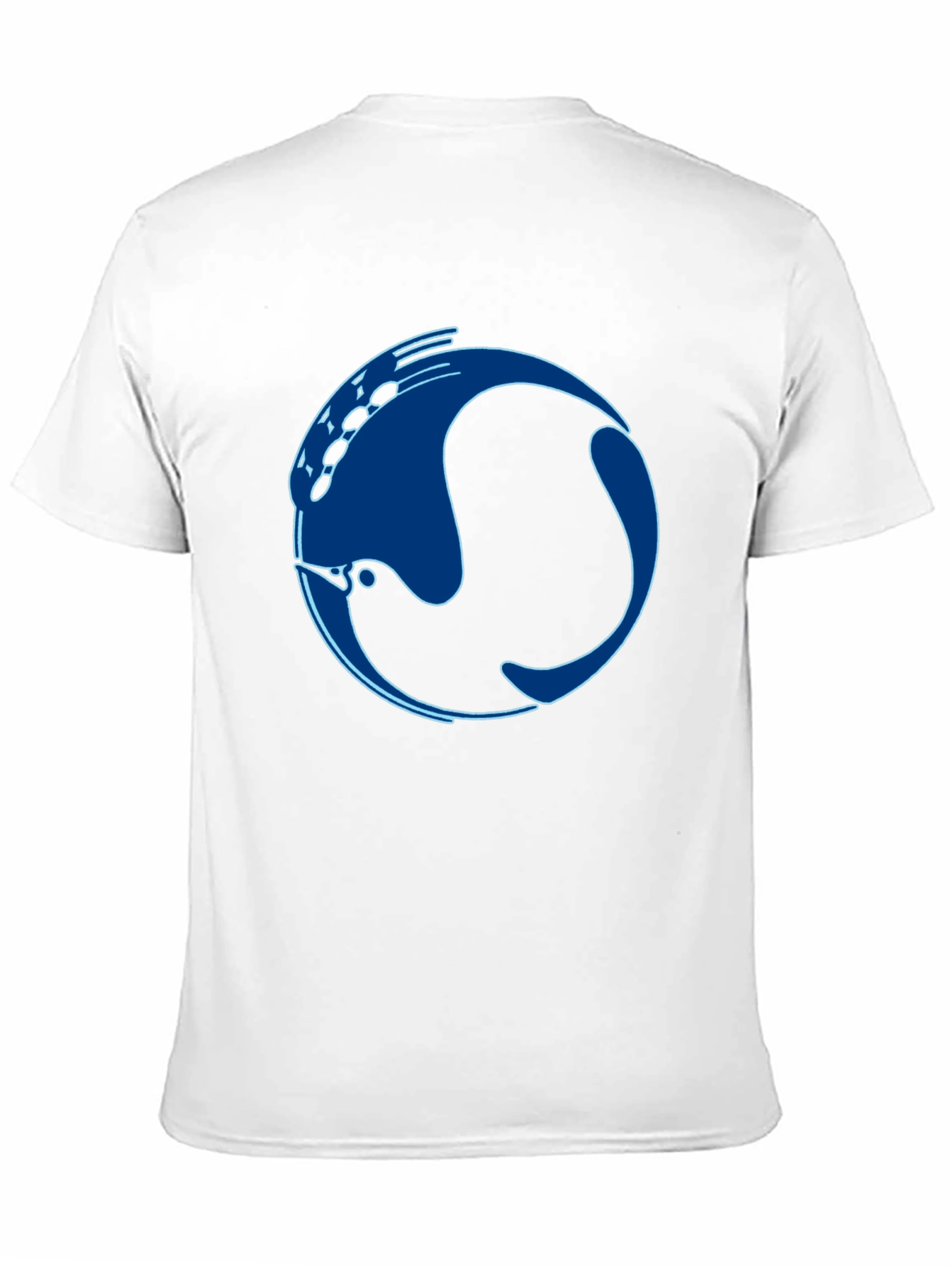 Stylish Black T-Shirt with Abstract Blue Fish Design