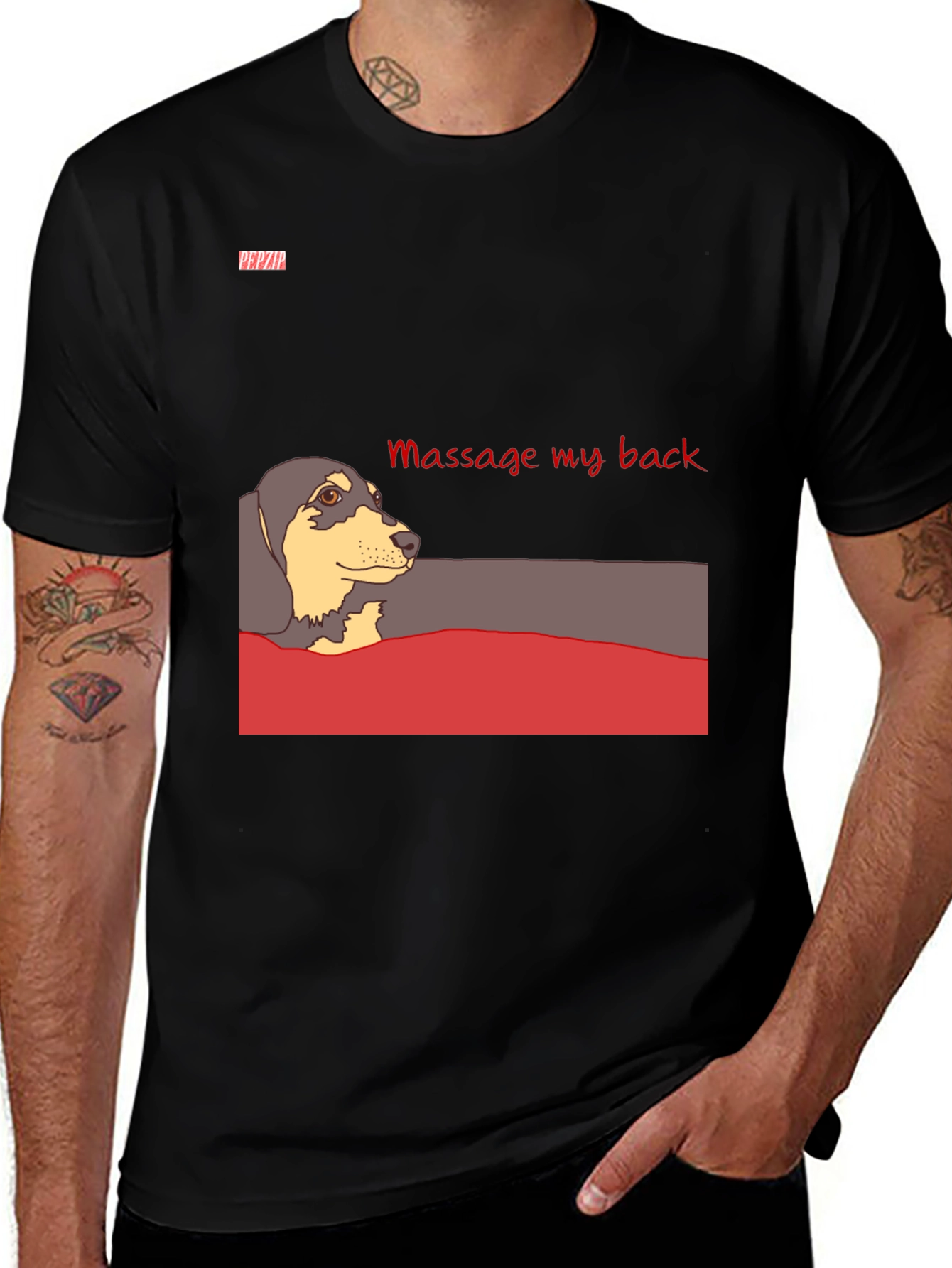 Massage My Back Dachshund T-Shirt - Unisex