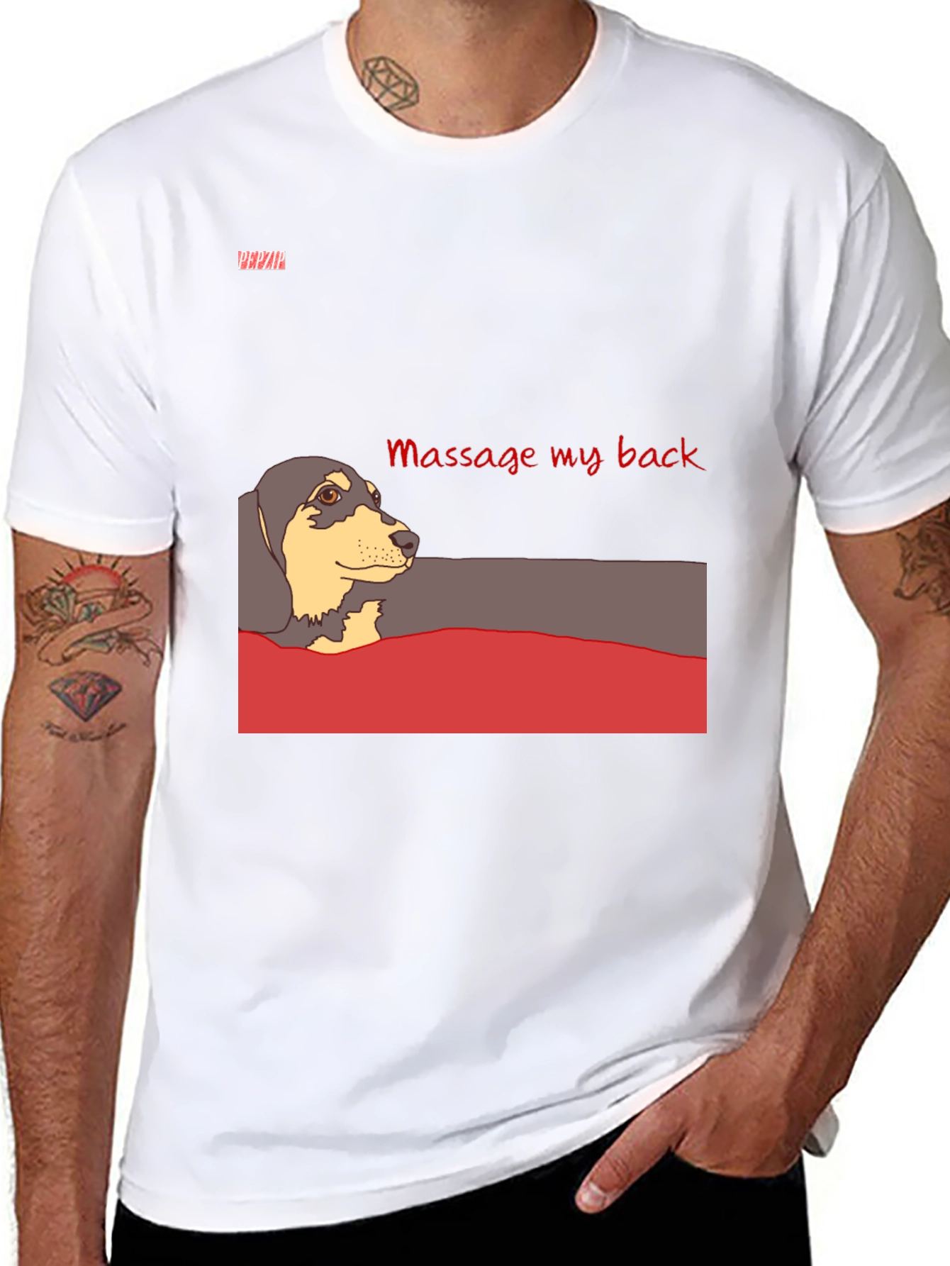Massage My Back Dachshund T-Shirt - Unisex