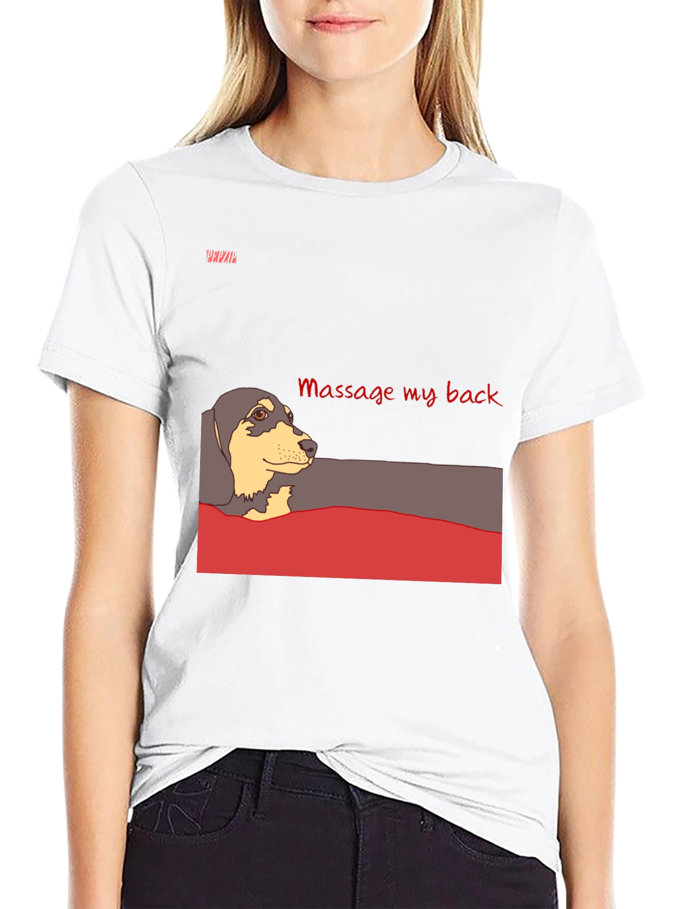 Massage My Back Dachshund T-Shirt - Unisex