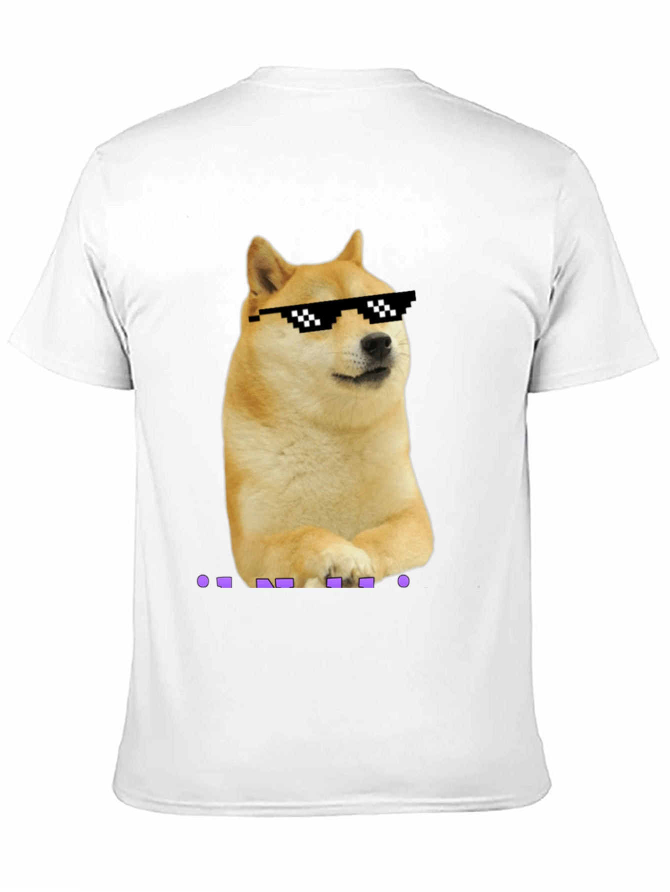 Doge Meme Pixel Sunglasses T-Shirt - Black