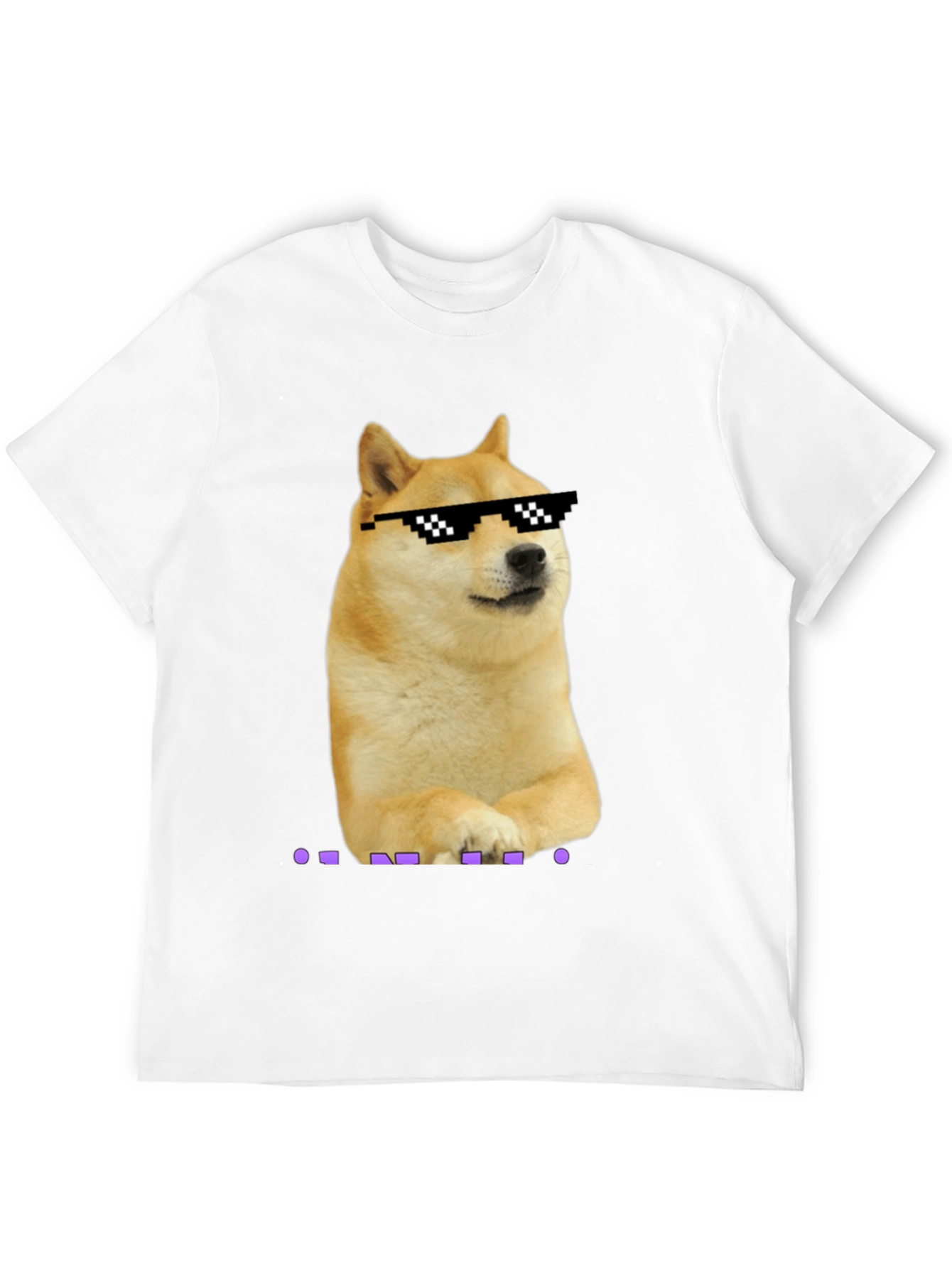 Doge Meme Pixel Sunglasses T-Shirt - Black