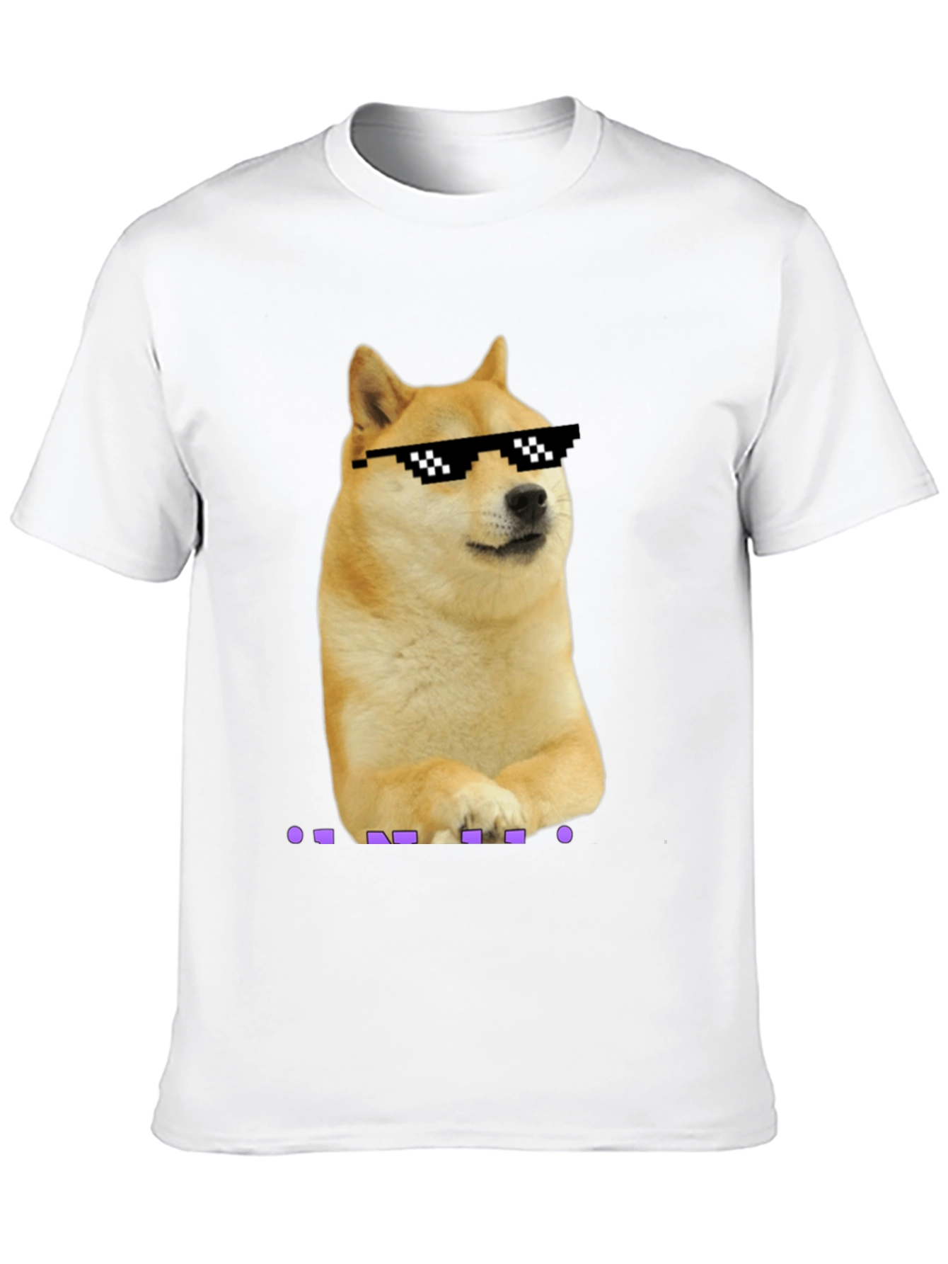 Doge Meme Pixel Sunglasses T-Shirt - Black