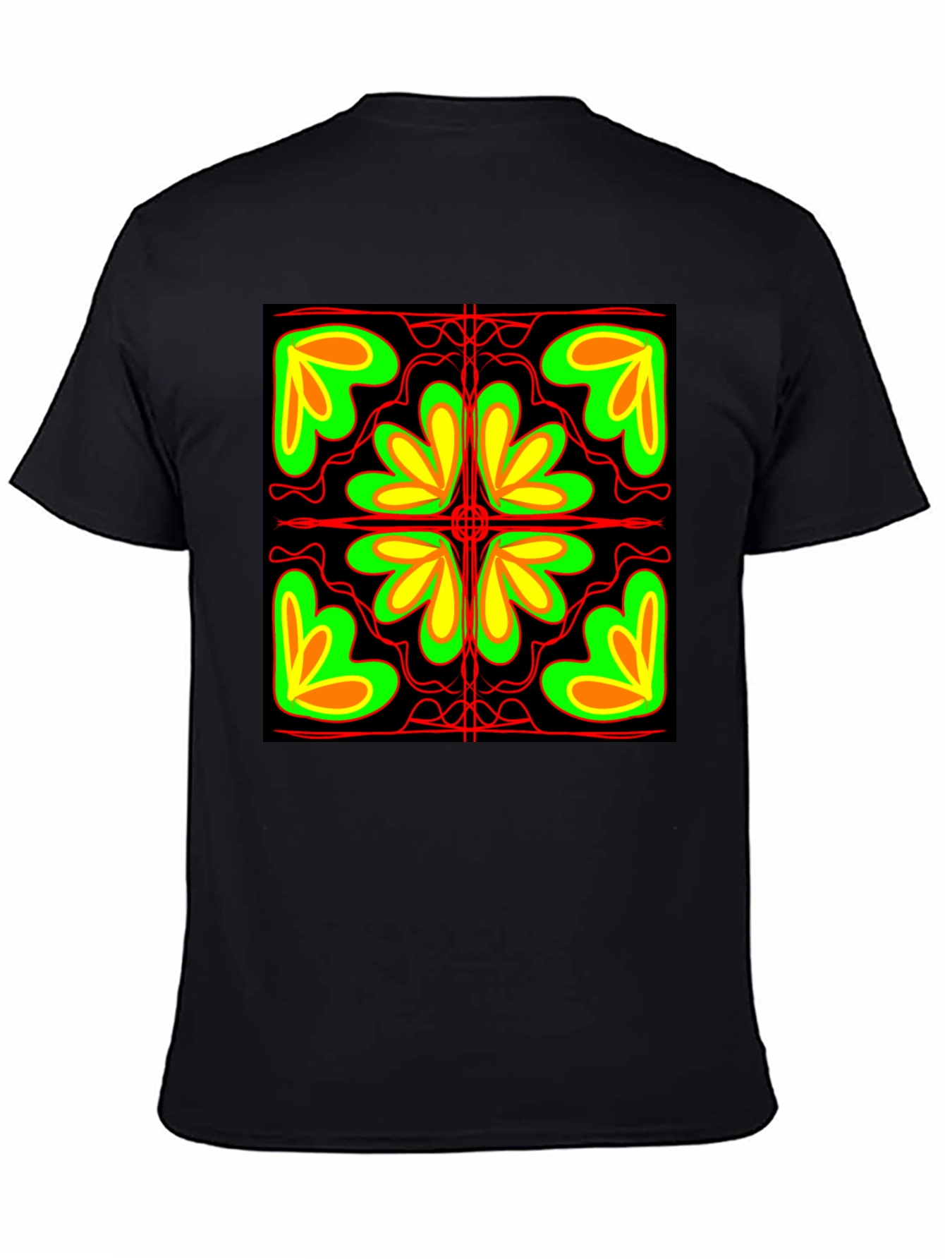Abstract Floral Graphic Black T-Shirt