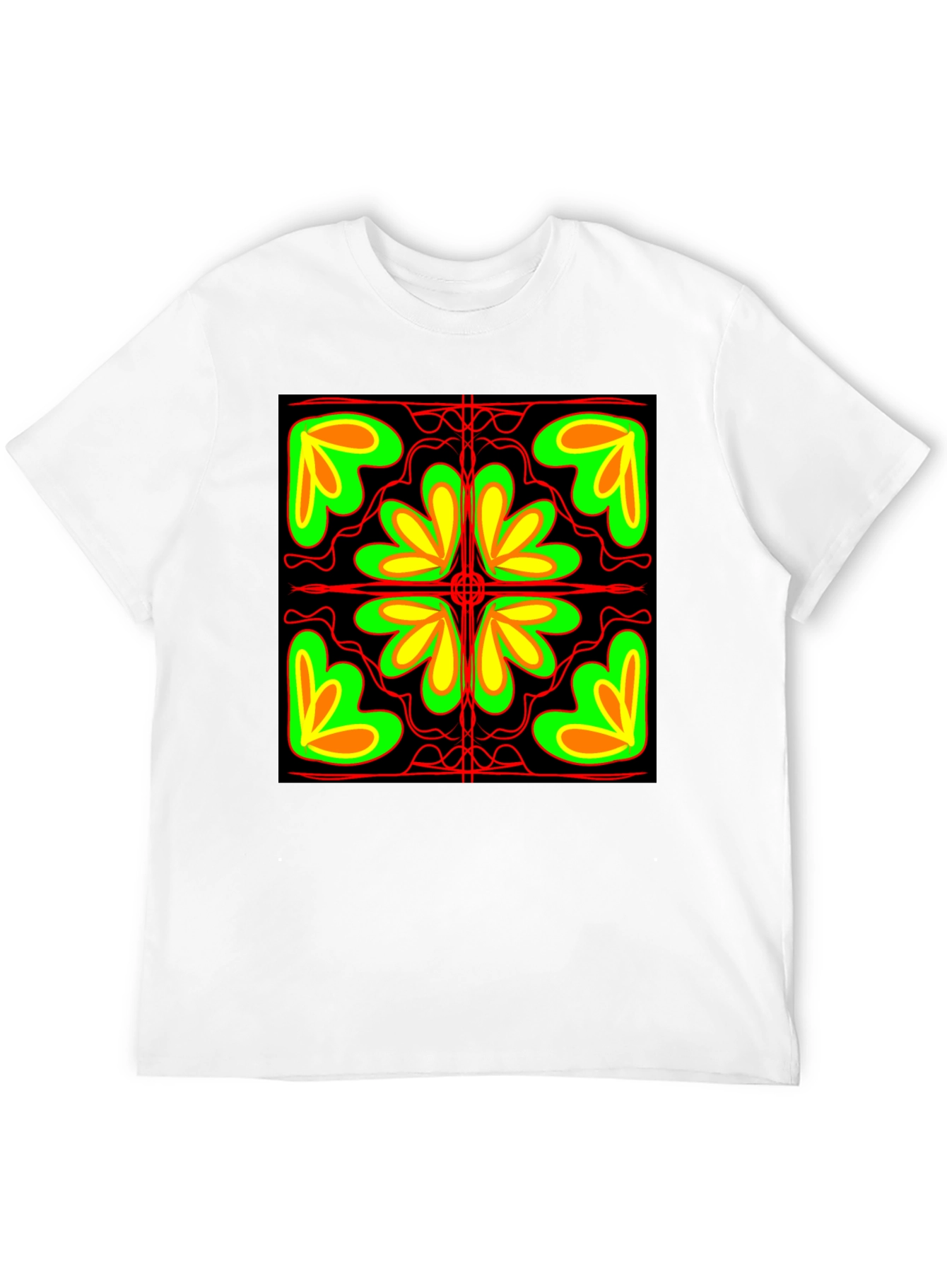 Abstract Floral Graphic Black T-Shirt