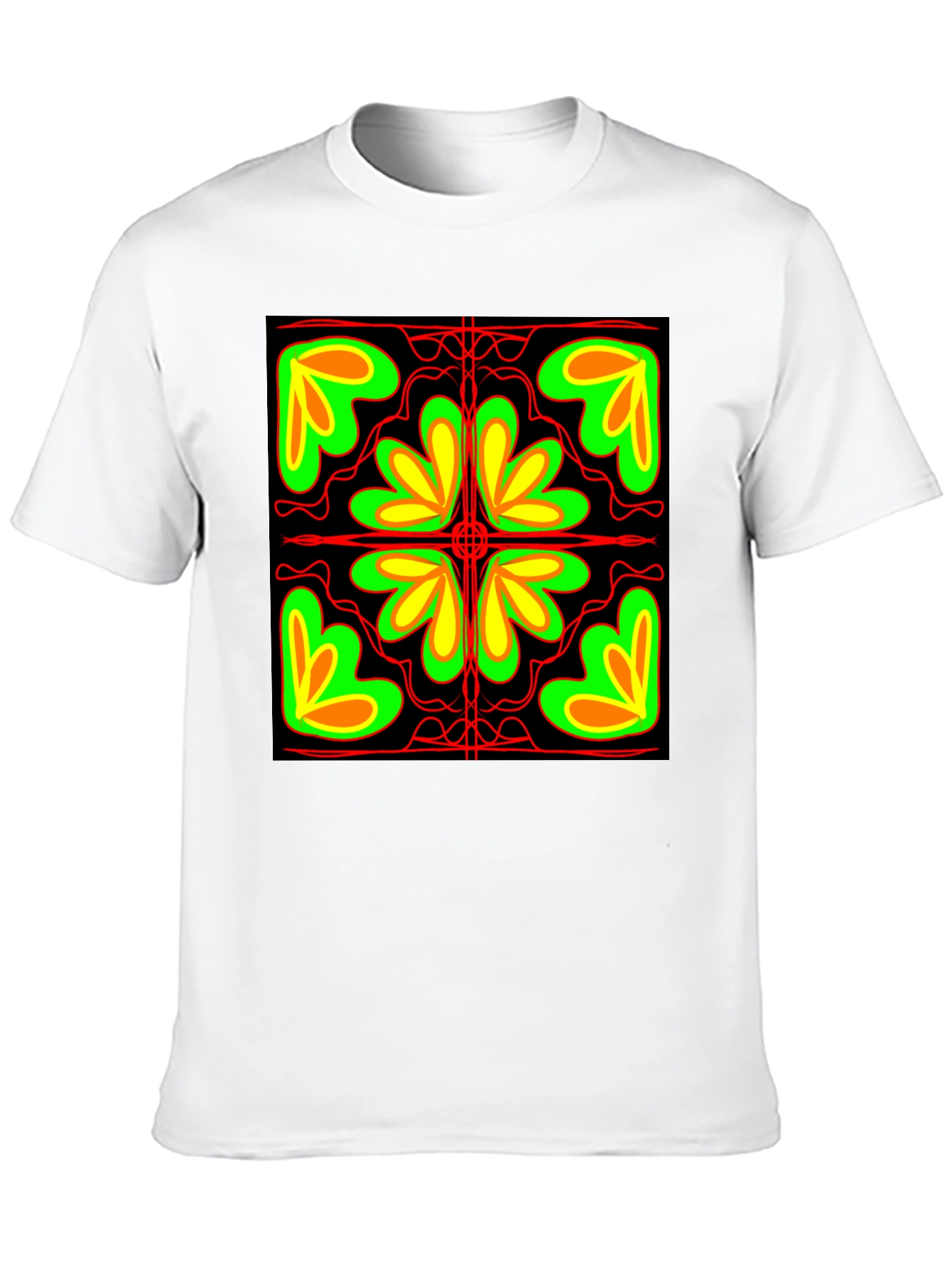 Abstract Floral Graphic Black T-Shirt