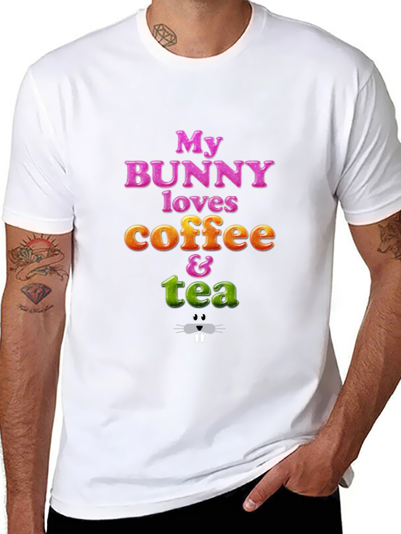 Bunny Loves Coffee & Tea Graphic Tee