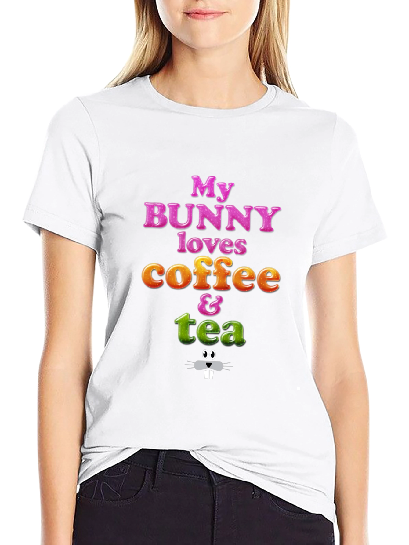 Bunny Loves Coffee & Tea Graphic Tee