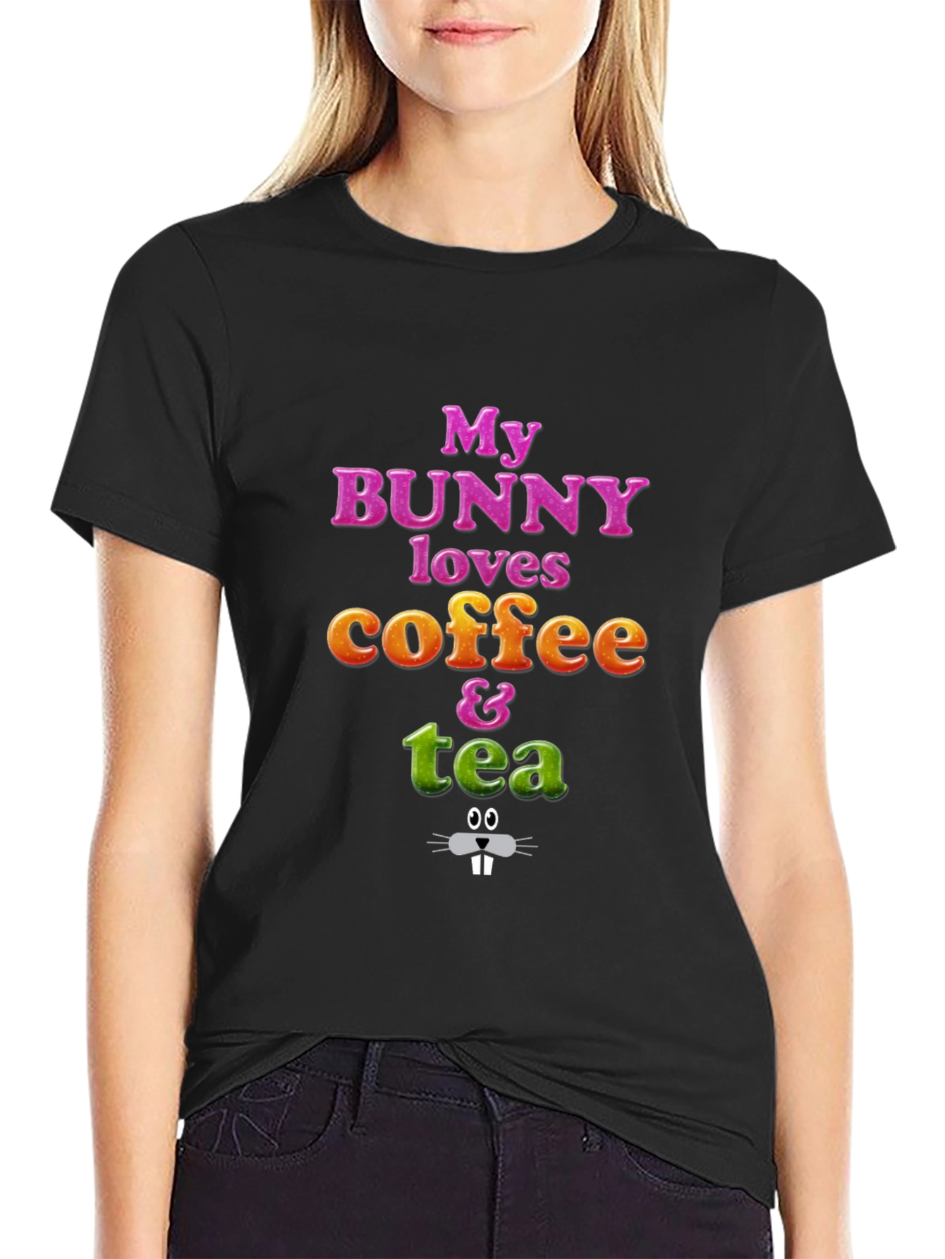 Bunny Loves Coffee & Tea Graphic Tee