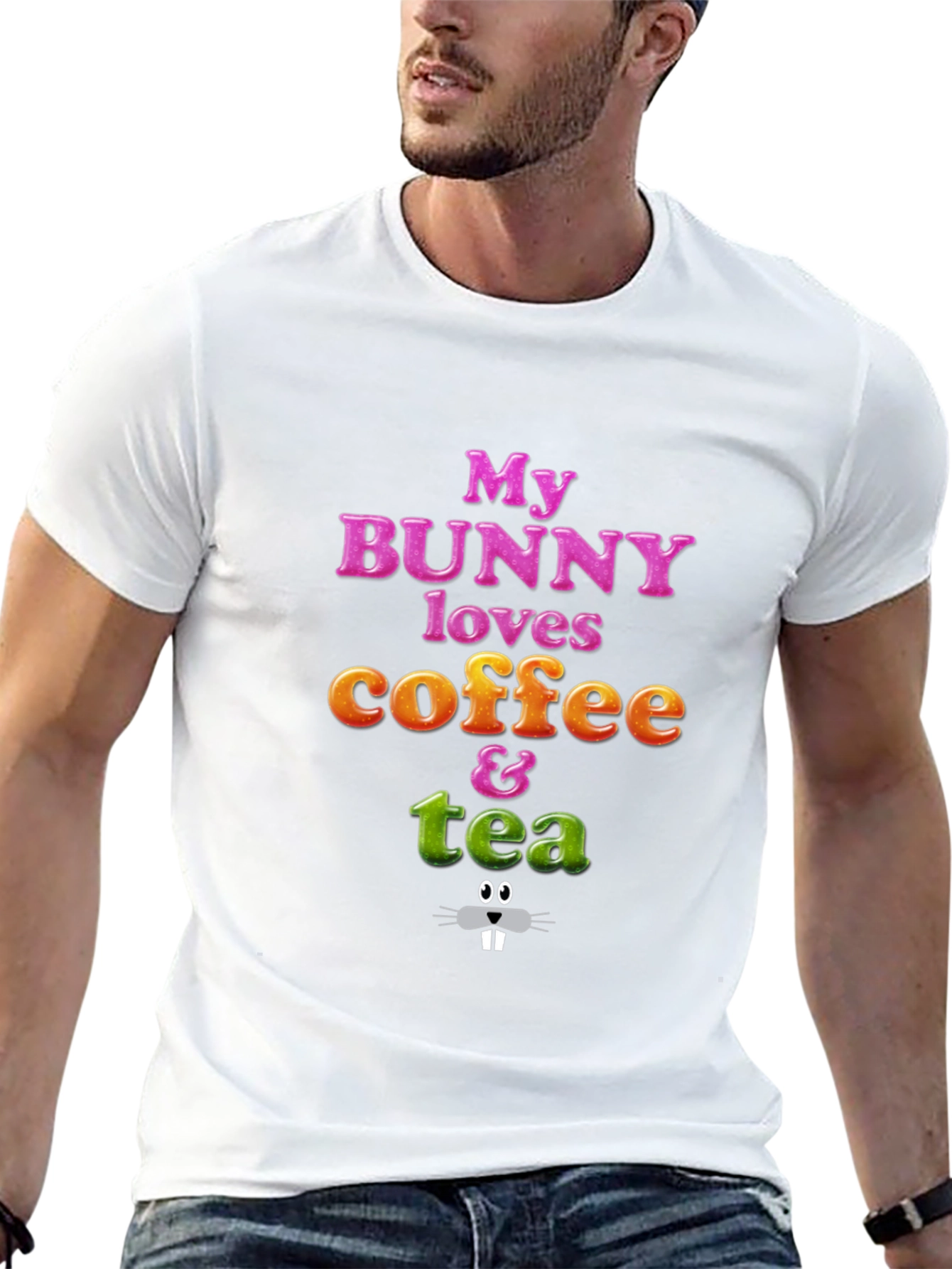 Bunny Loves Coffee & Tea Graphic Tee