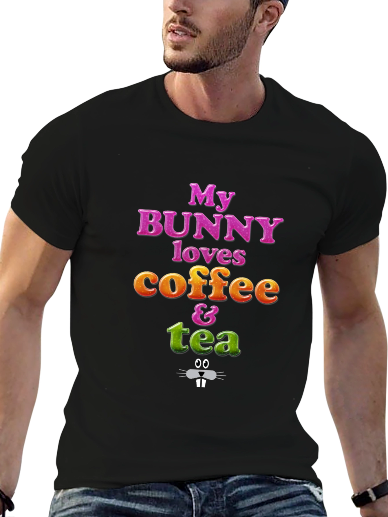 Bunny Loves Coffee & Tea Graphic Tee