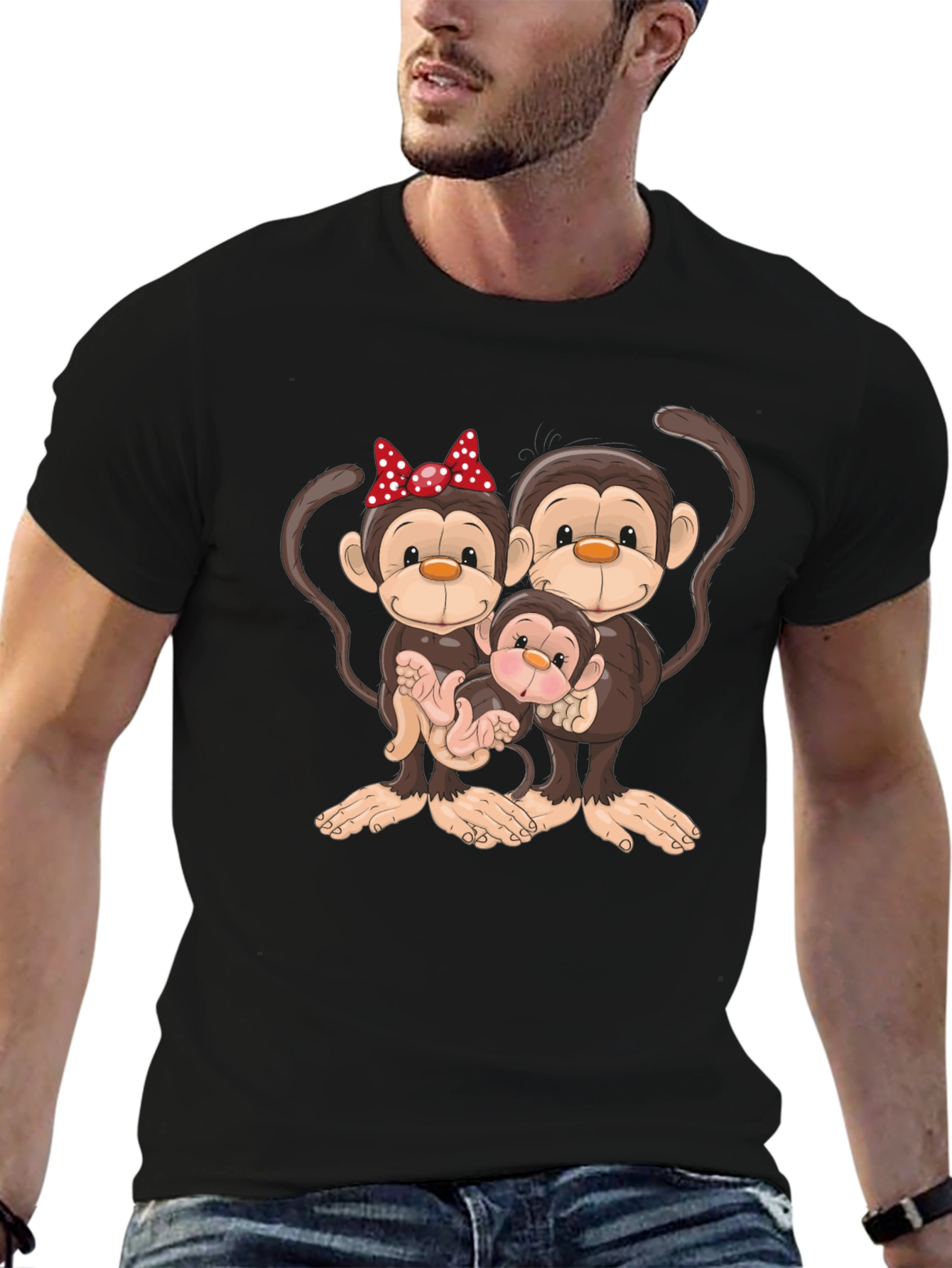 Monkey Family Graphic Tee