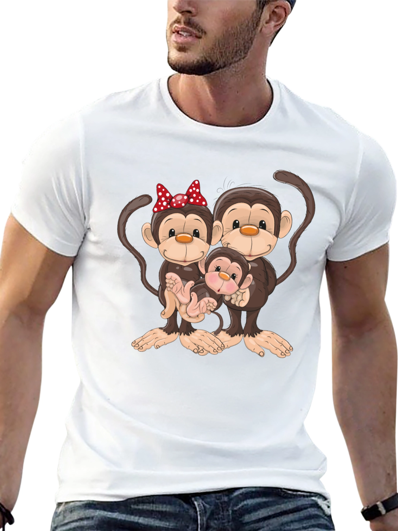 Monkey Family Graphic Tee