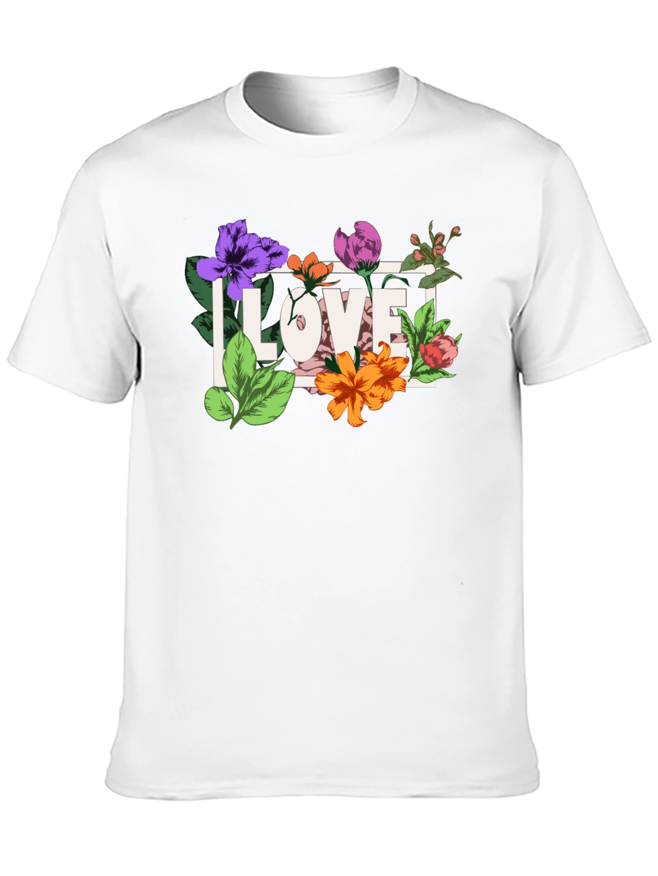 Floral Love Graphic Black T-Shirt