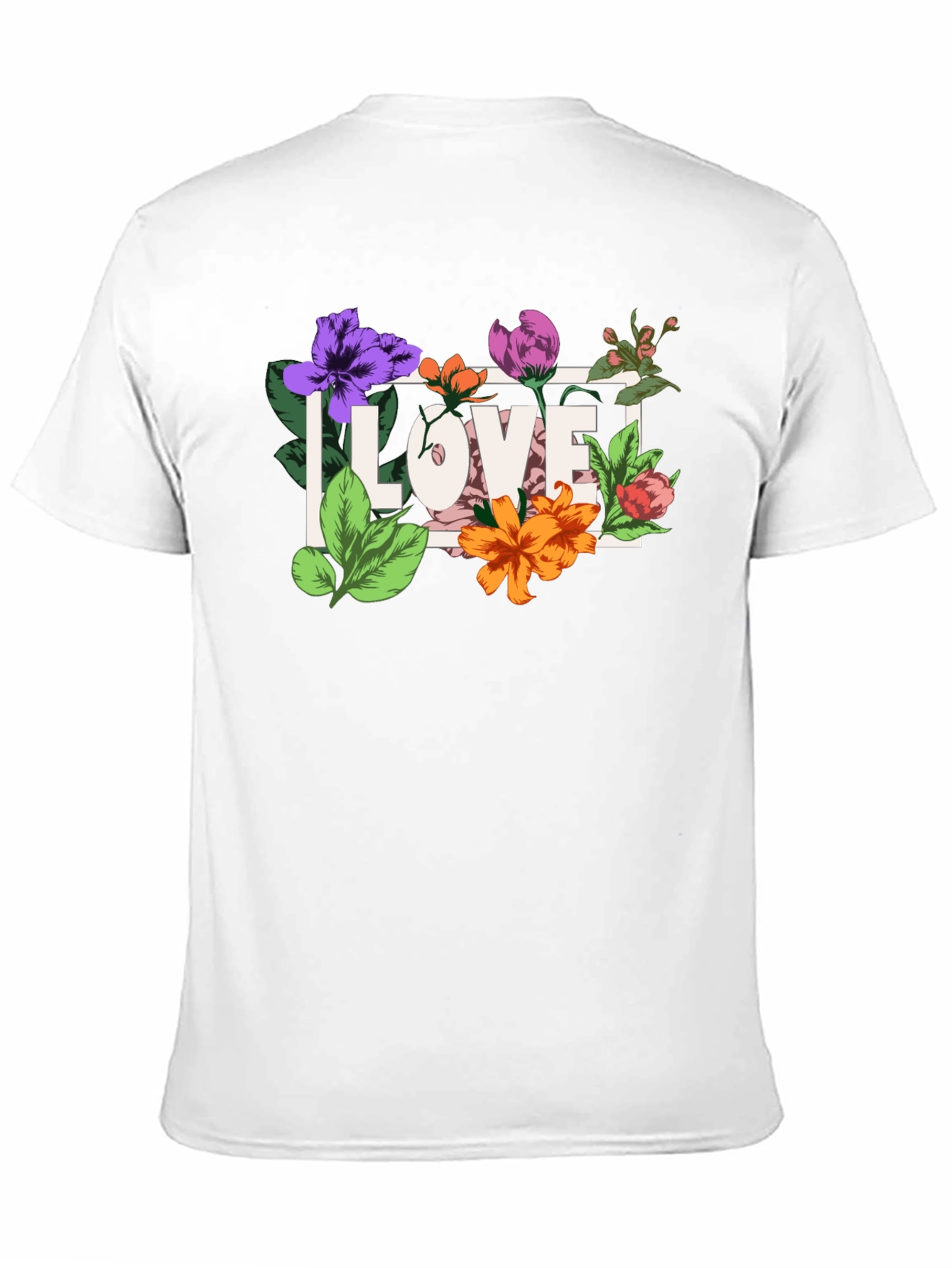 Floral Love Graphic Black T-Shirt