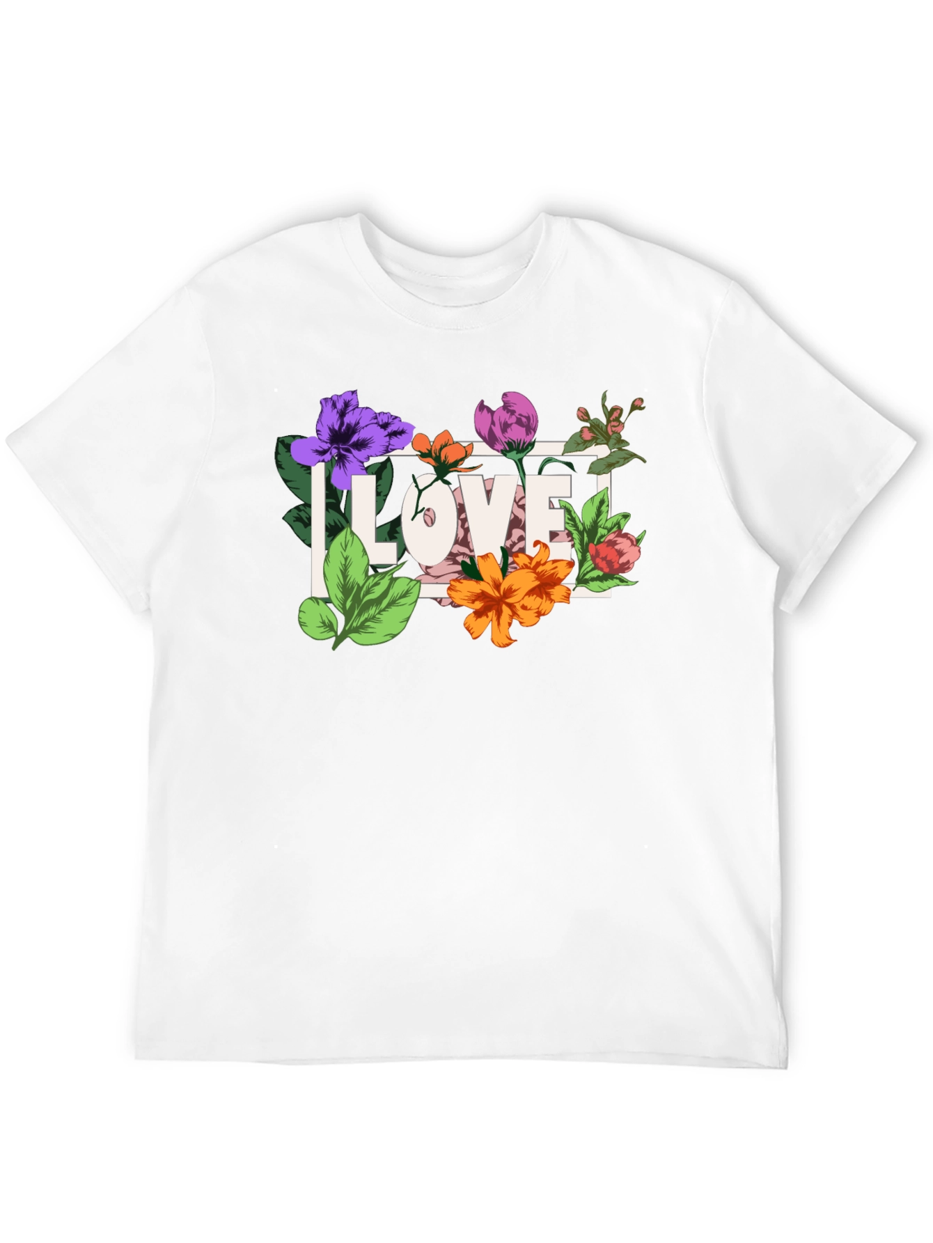 Floral Love Graphic Black T-Shirt
