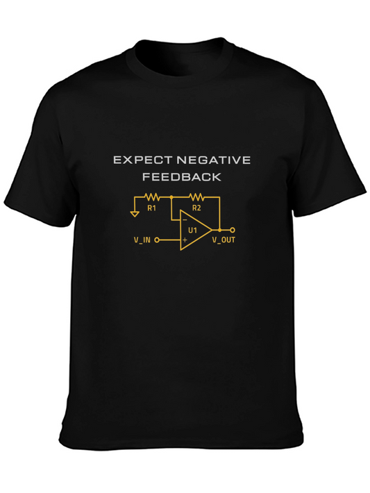Expect Negative Feedback Black Graphic T-Shirt
