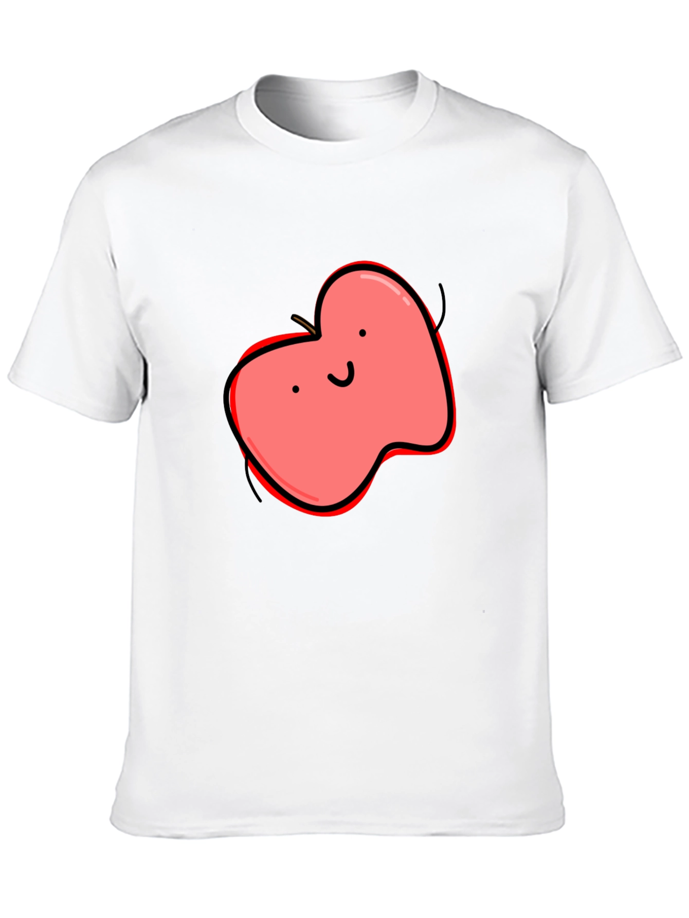 Fun Cartoon Apple T-Shirt - Black