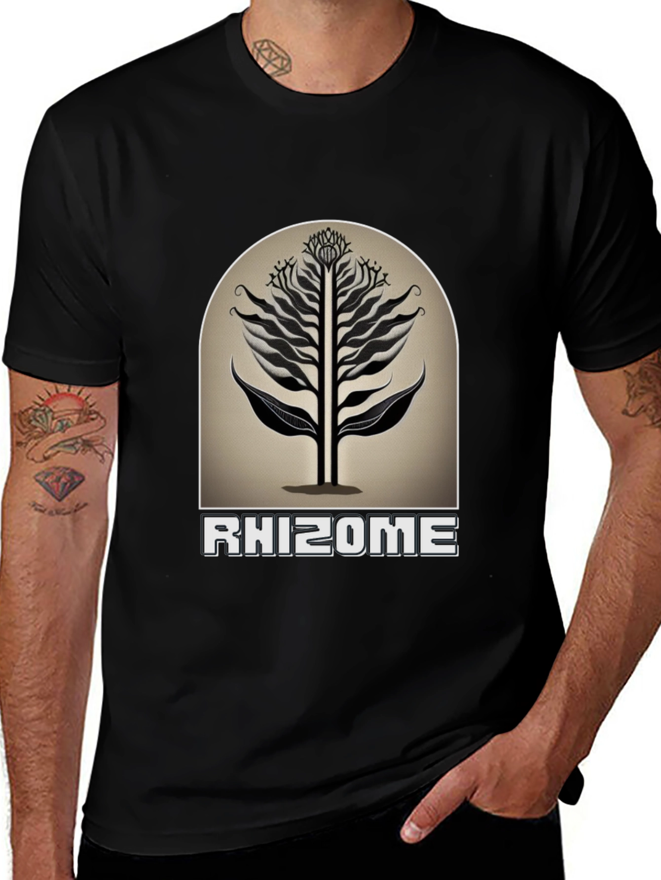 Rhizome Graphic Tee - Modern Black T-Shirt