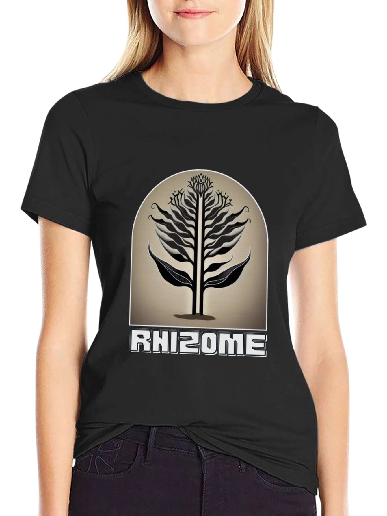 Rhizome Graphic Tee - Modern Black T-Shirt