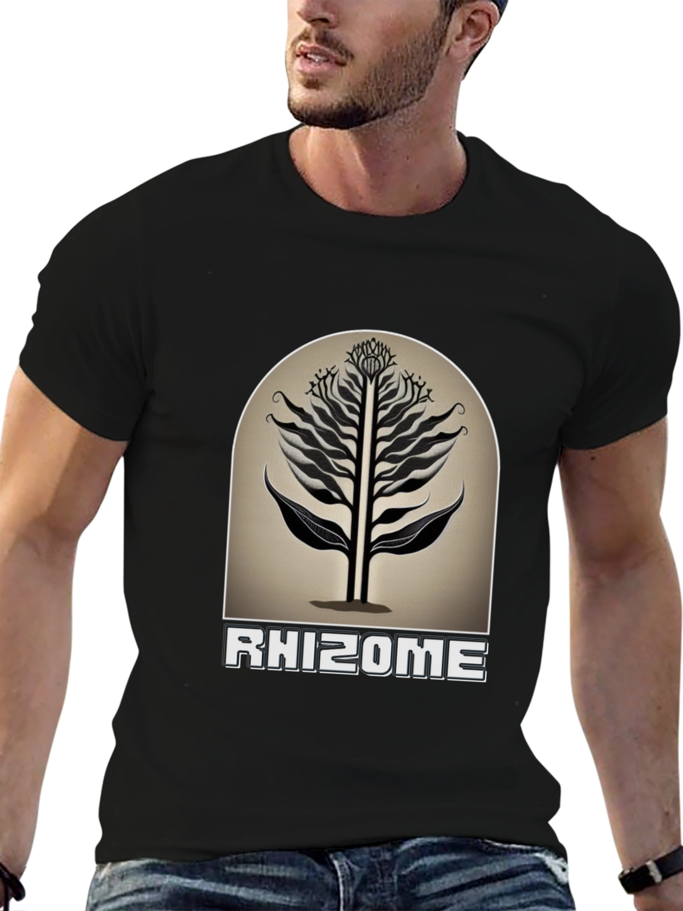 Rhizome Graphic Tee - Modern Black T-Shirt