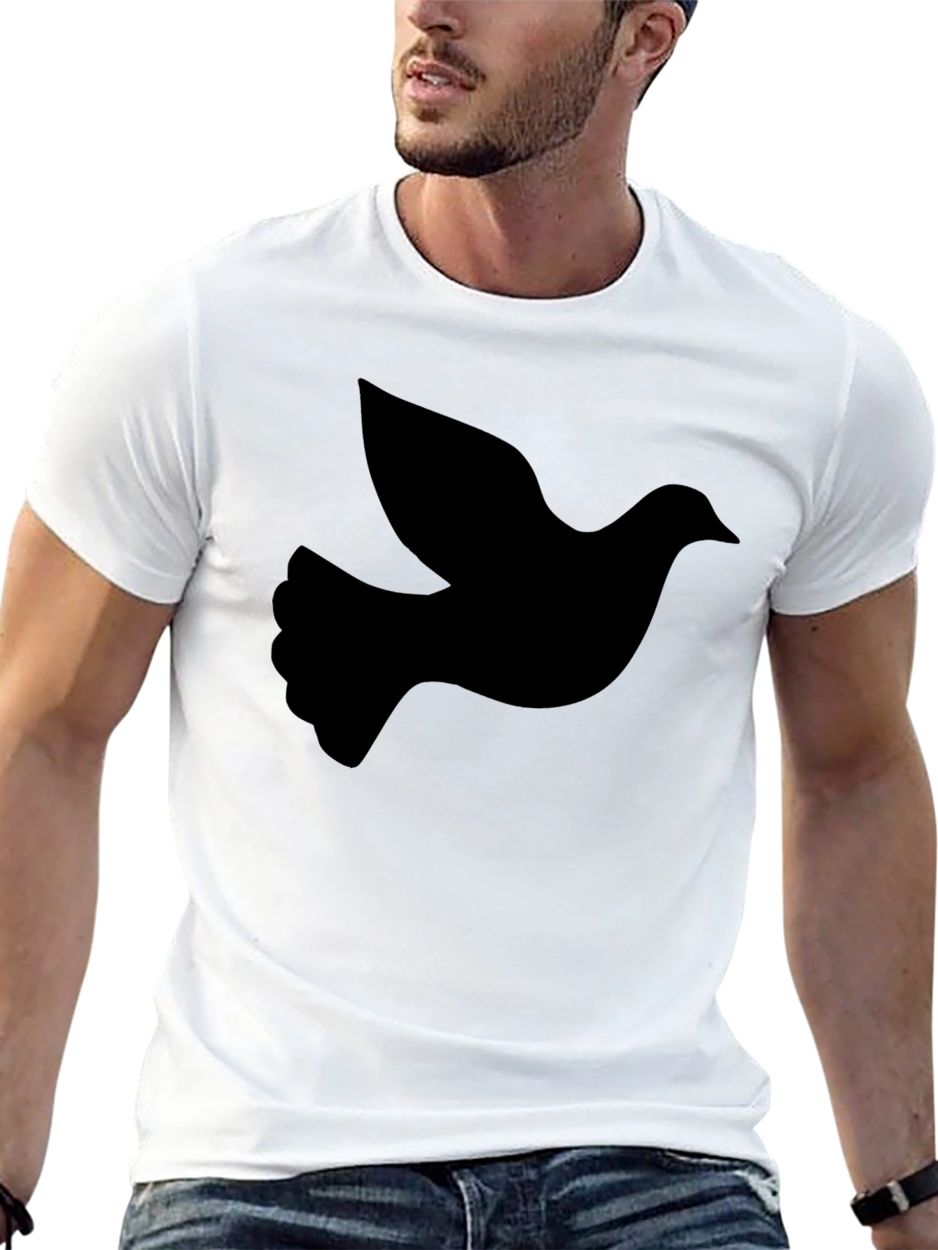 Dove Graphic Print Crew Neck Mens T-shirt