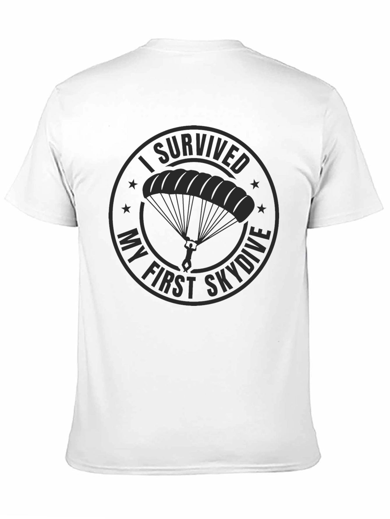 Skydiving Survivor T-Shirt - Black Cotton Tee