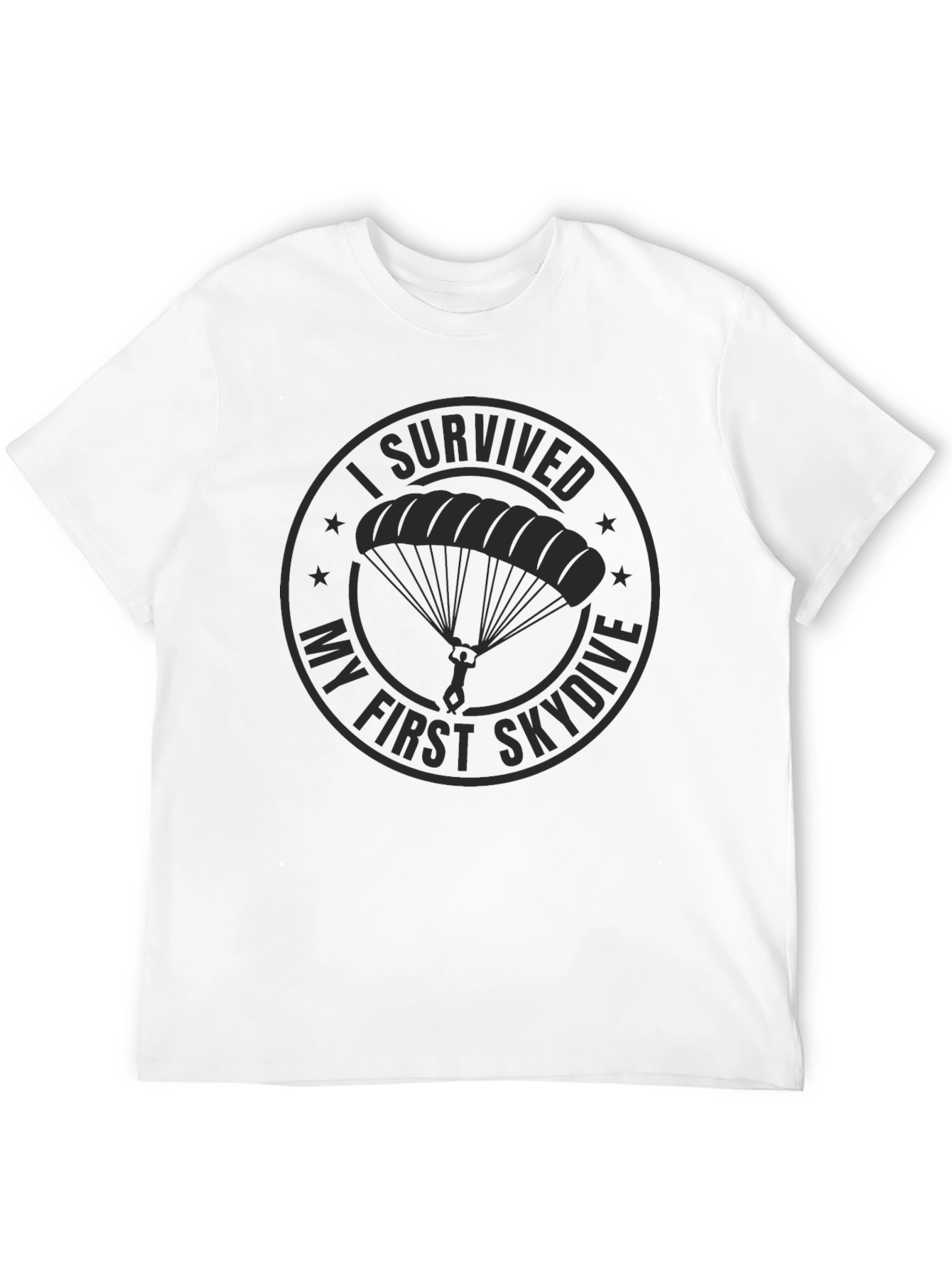 Skydiving Survivor T-Shirt - Black Cotton Tee