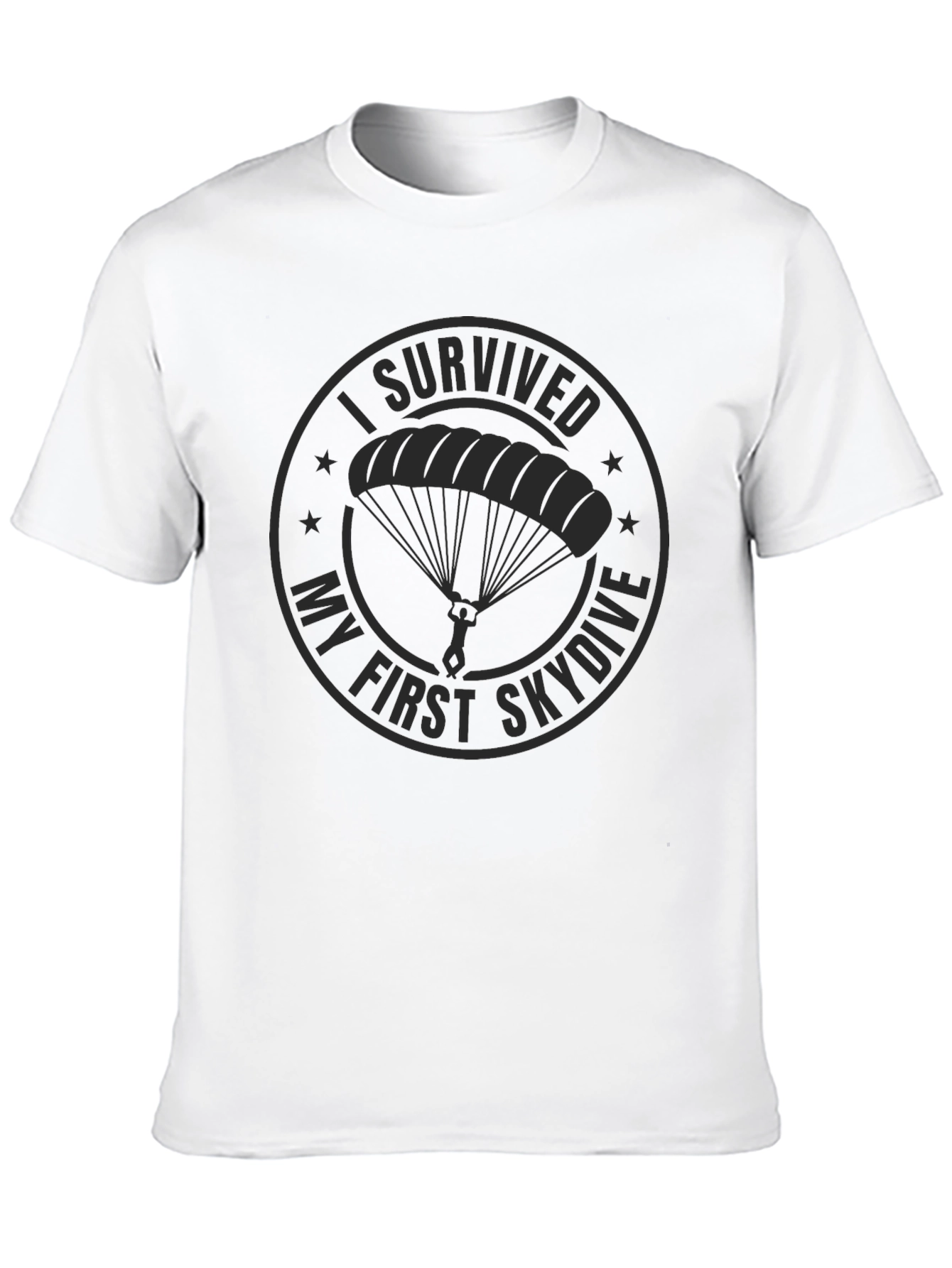 Skydiving Survivor T-Shirt - Black Cotton Tee