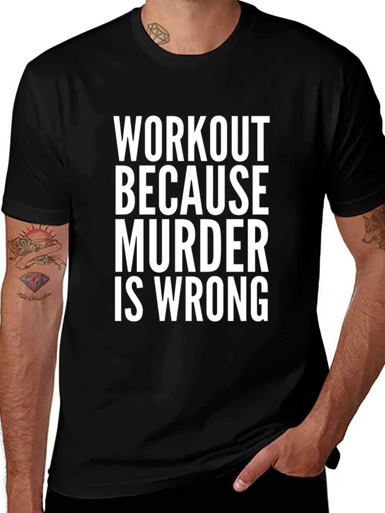 Workout Because Murder is Wrong Graphic Tee