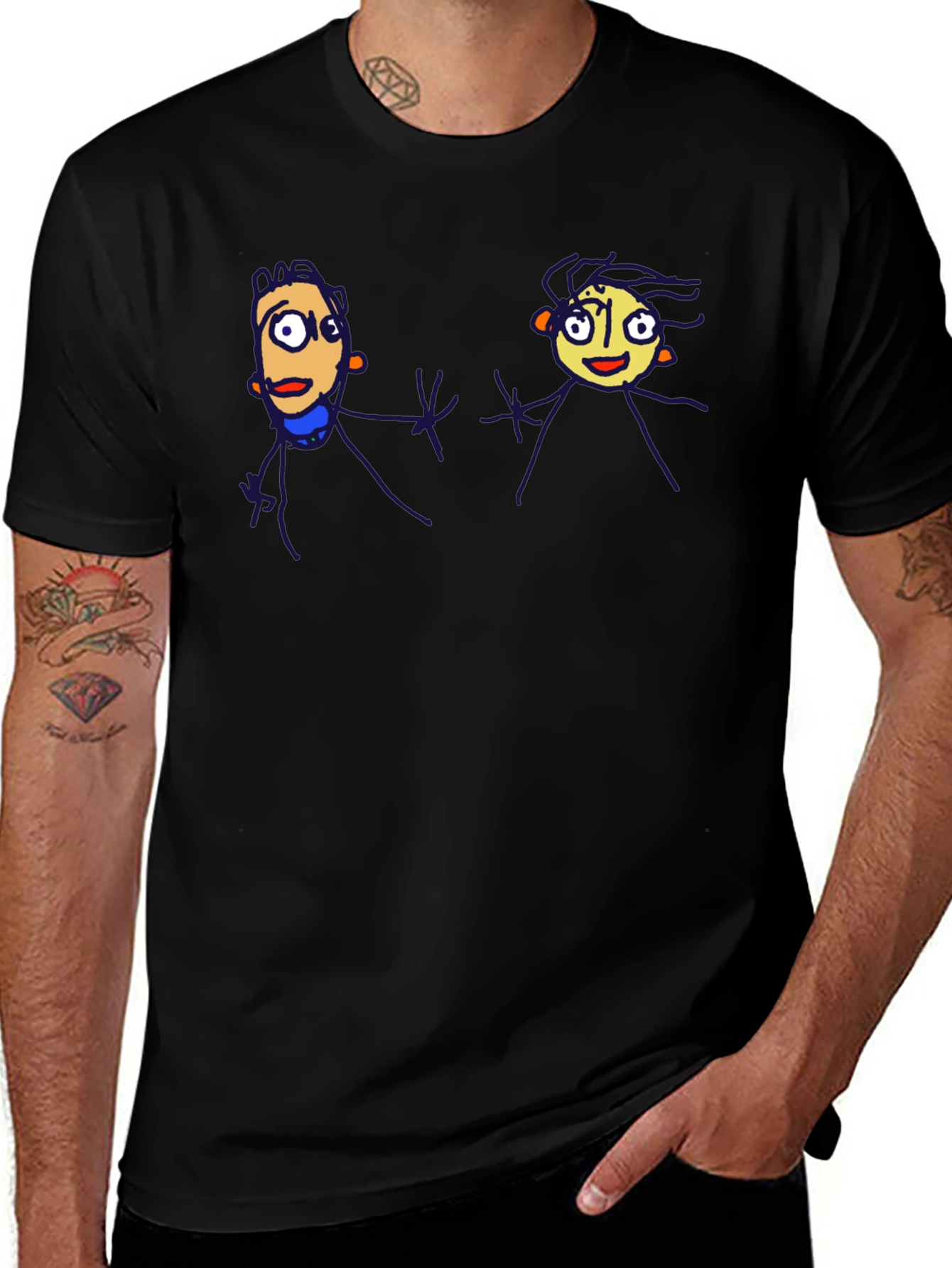Funky Cartoon Tee - Black
