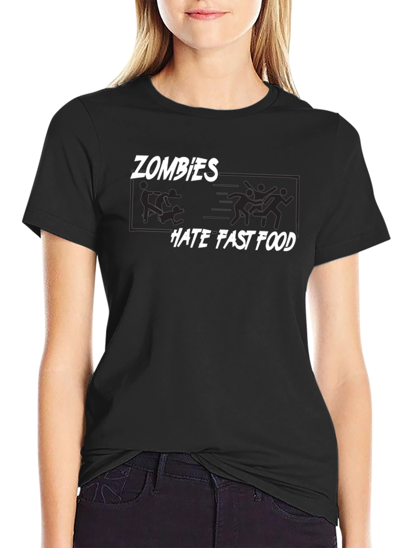 Zombies Hate Fast Food Graphic T-Shirt