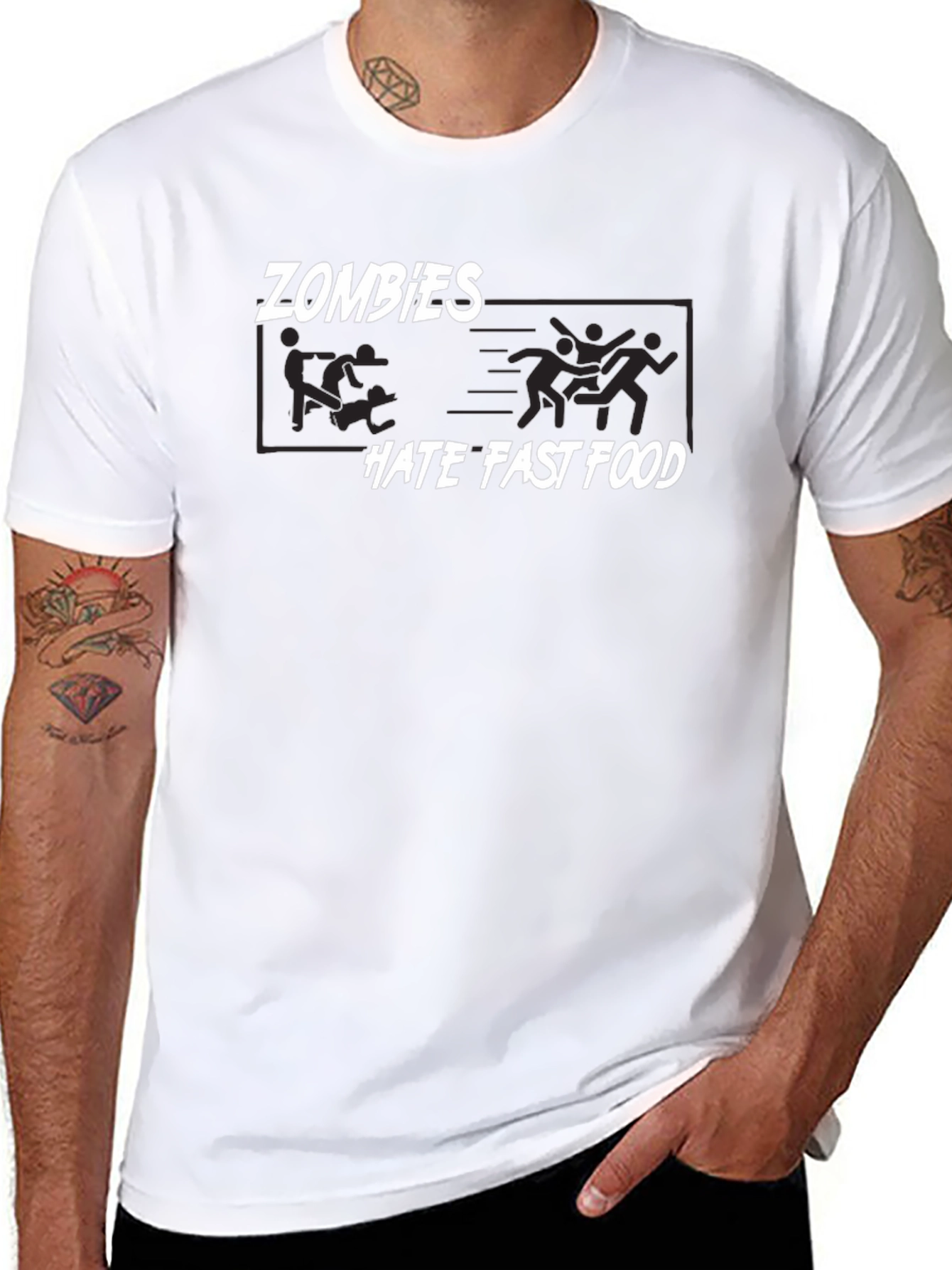 Zombies Hate Fast Food Graphic T-Shirt