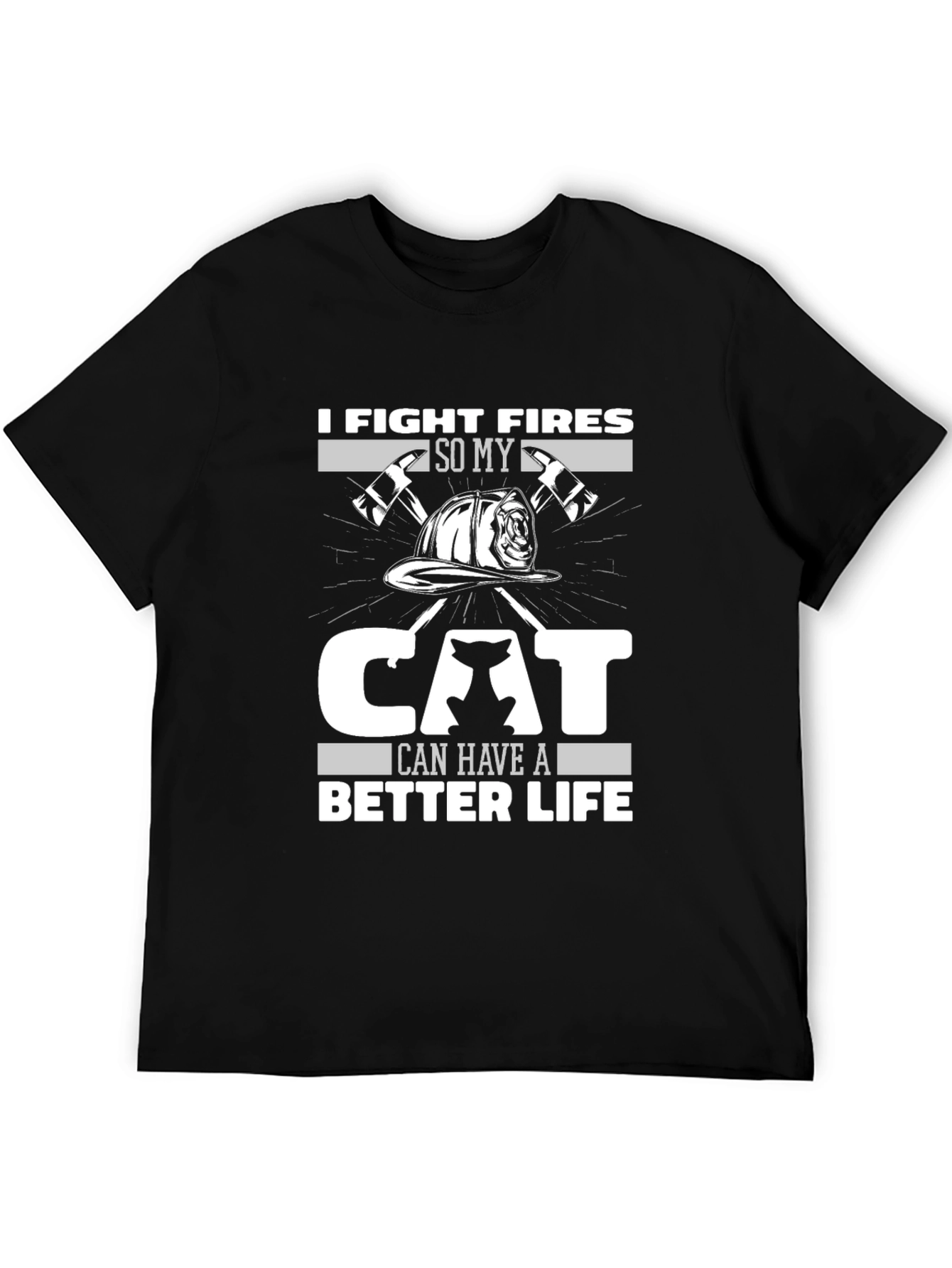 Firefighter Cat Lover T-Shirt