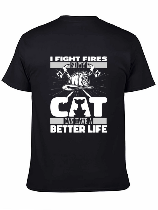 Firefighter Cat Lover T-Shirt