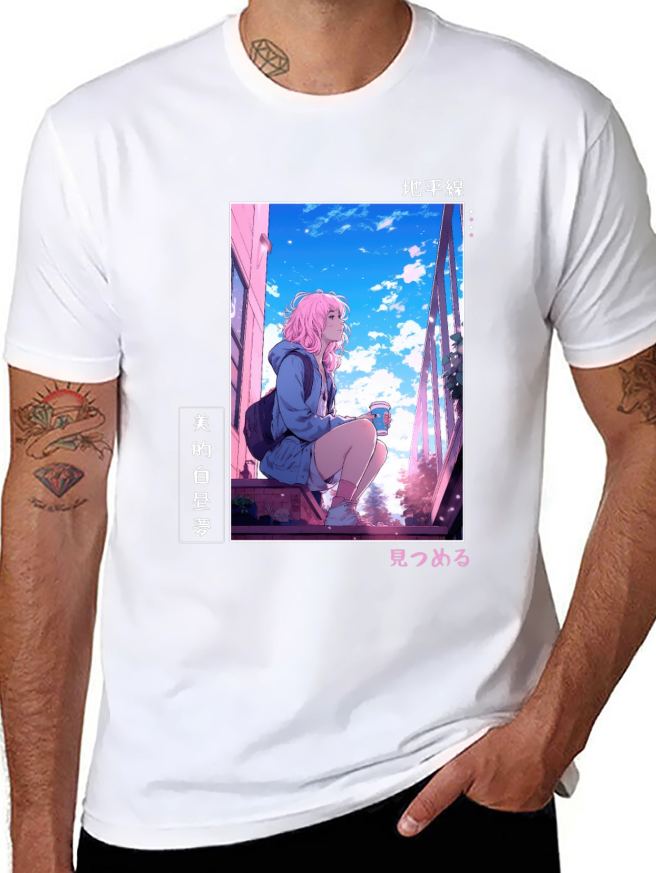 Anime Girl Black T-Shirt