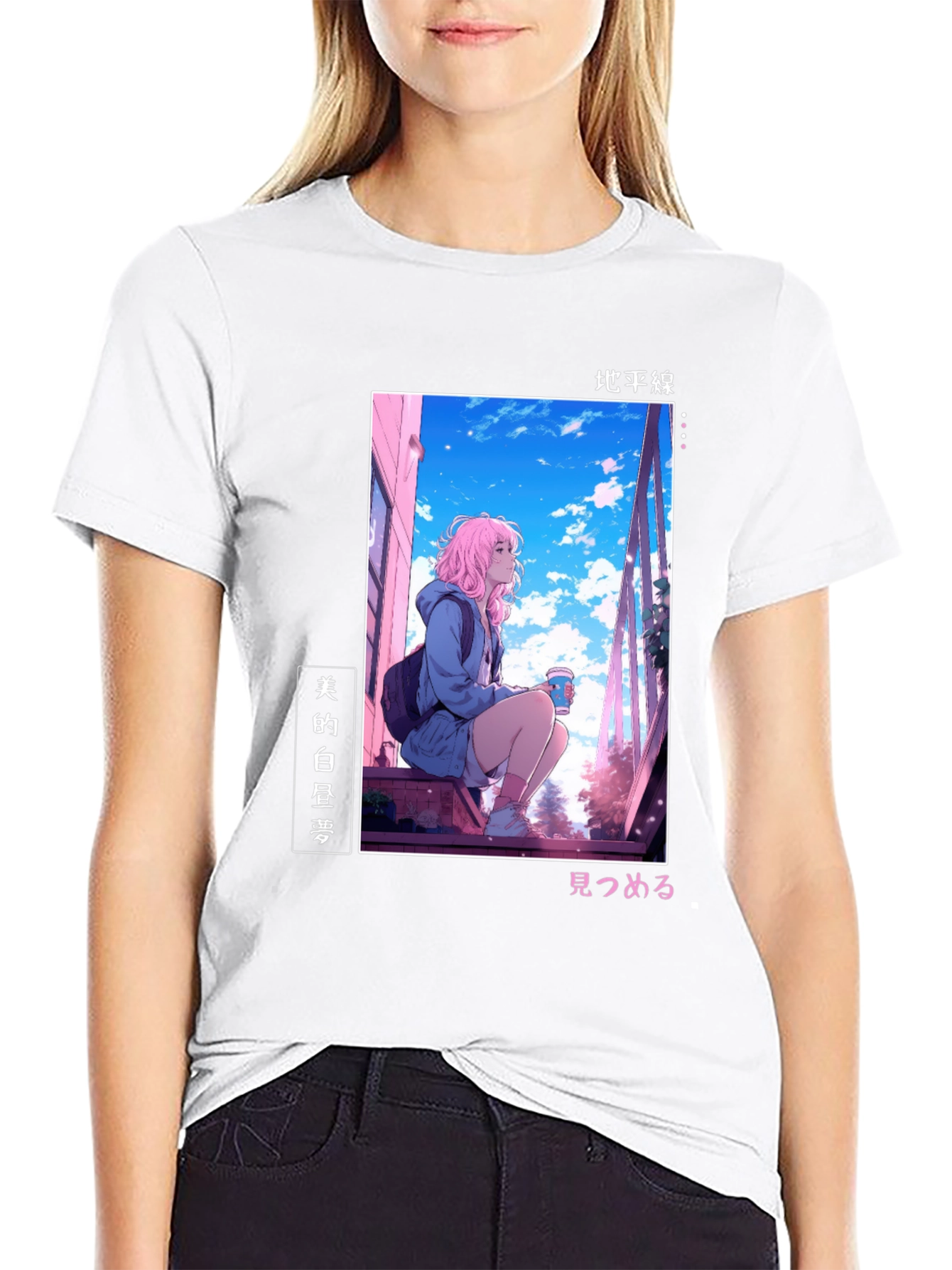Anime Girl Black T-Shirt